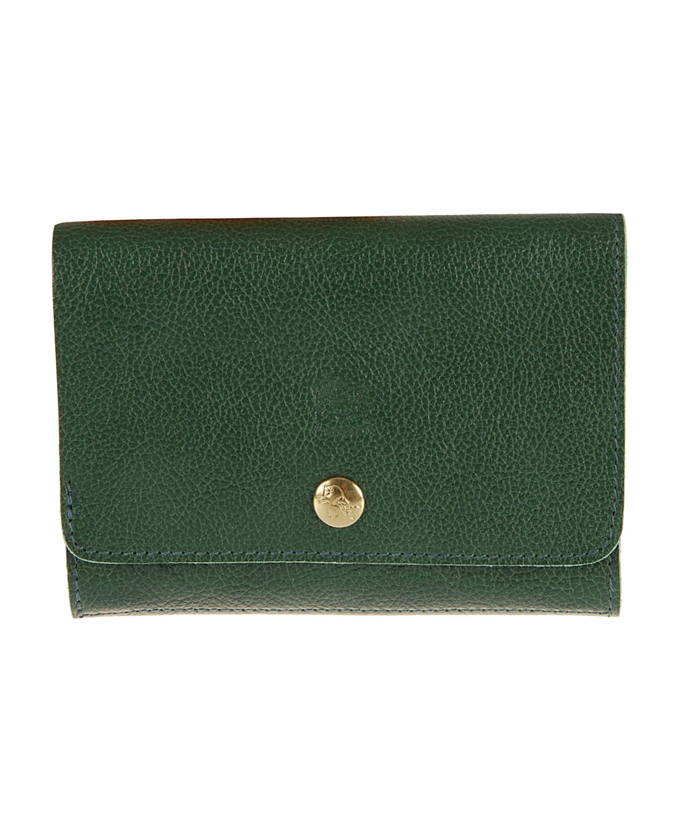 Il Bisonte Snap Button Flap Wallet - Green