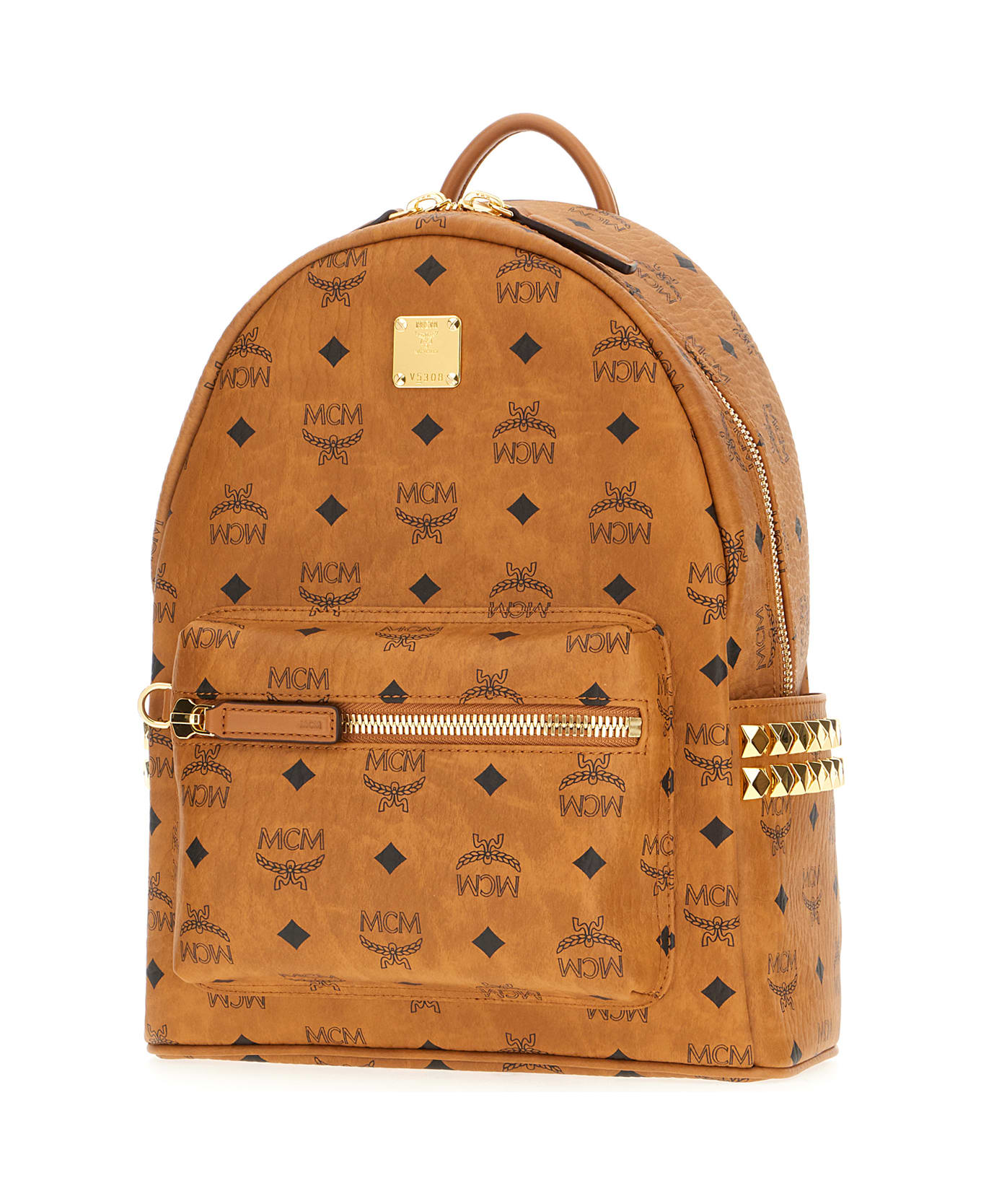 MCM Printed Synthetic Leather Backpack - Cognac