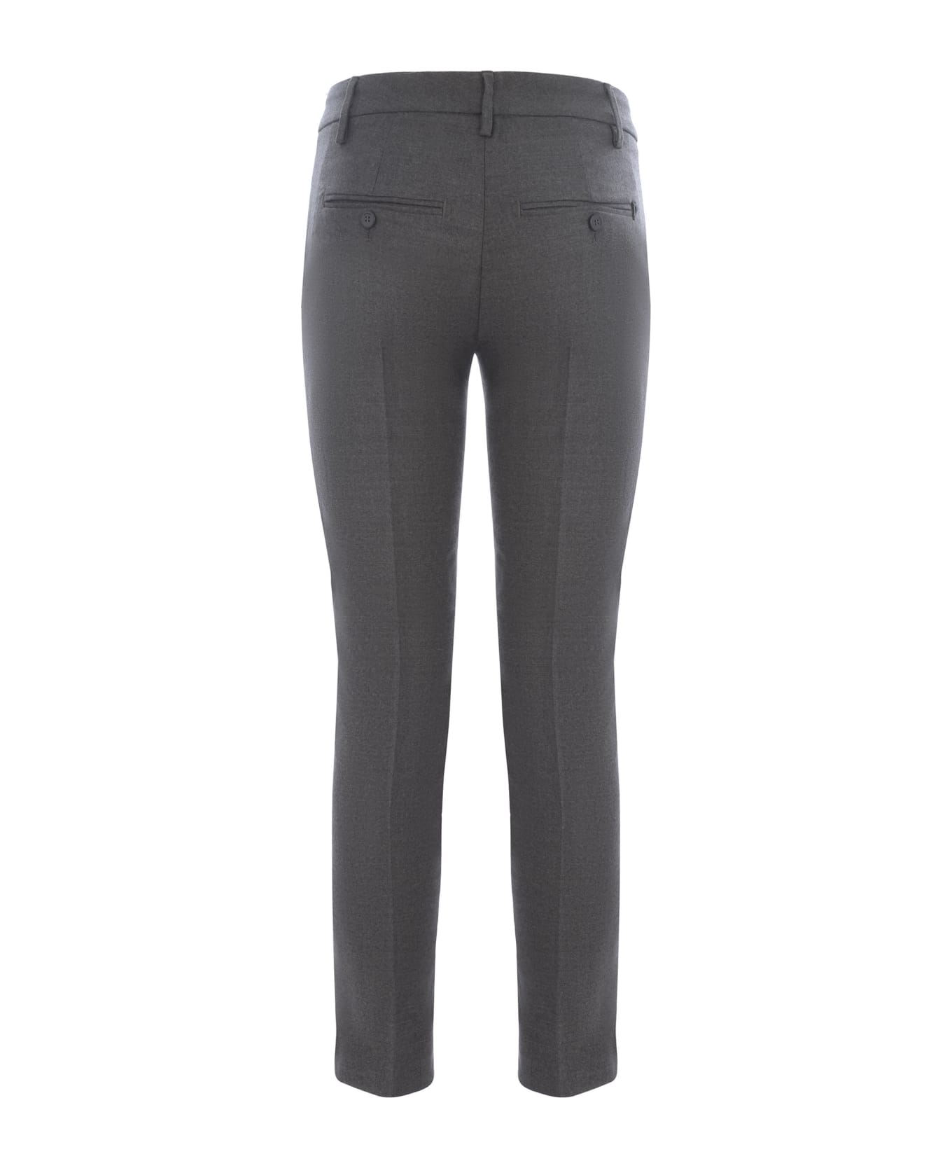 Dondup Trousers Dondup "perfect" In Virgin Wool - Grigio antracite