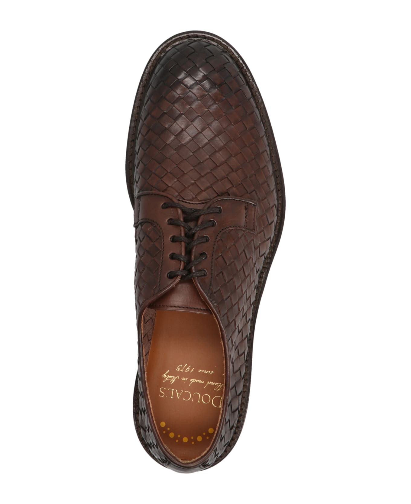 Doucal's Woven Leather Derby Shoes Men - Brown
