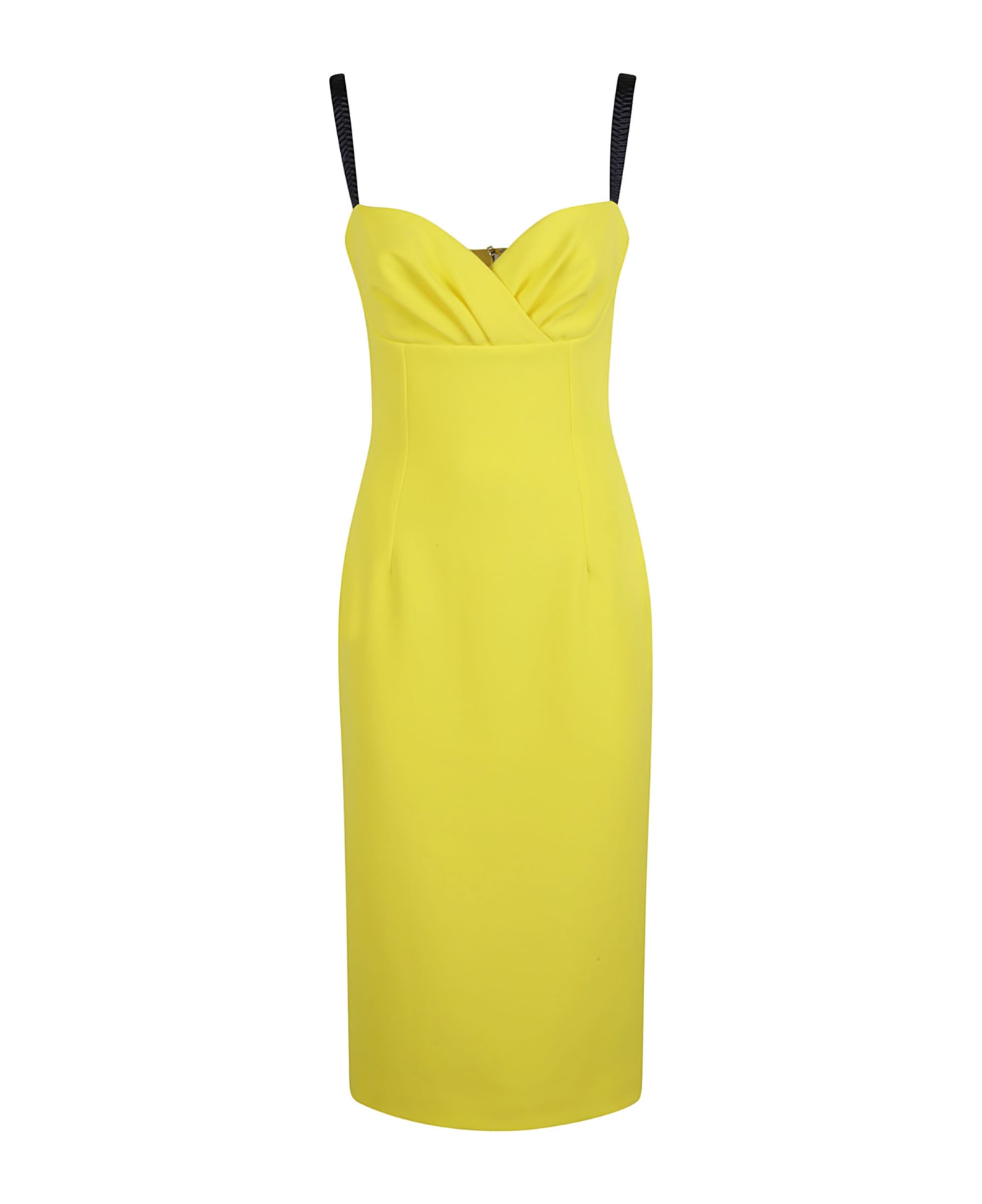 Dolce & Gabbana Rear Zipped Slim Dress - Yellow