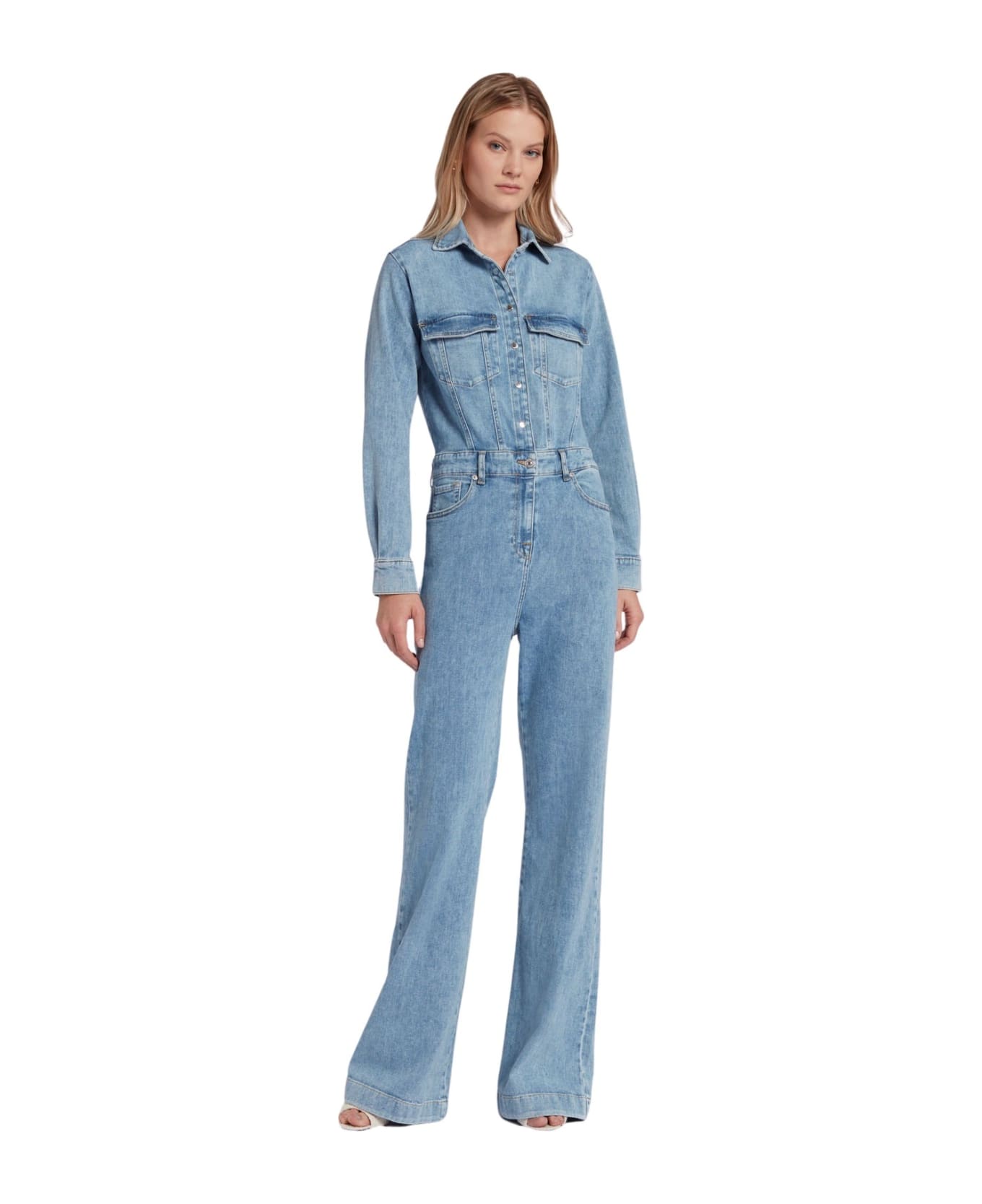 7 For All Mankind Luxe Jumpsuit Morning Sky - Light Blue