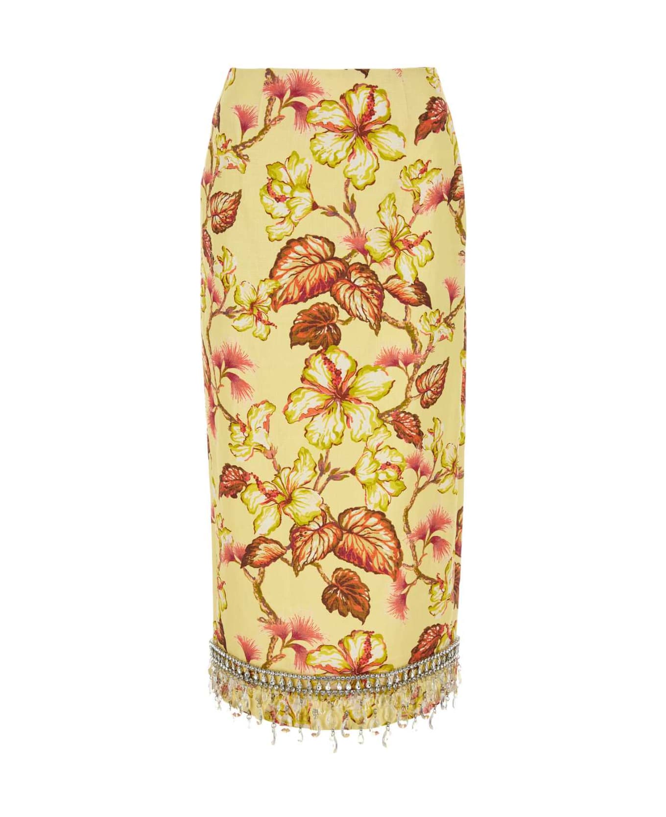 Zimmermann Printed Linen Skirt - YELLOWHIBISCUS
