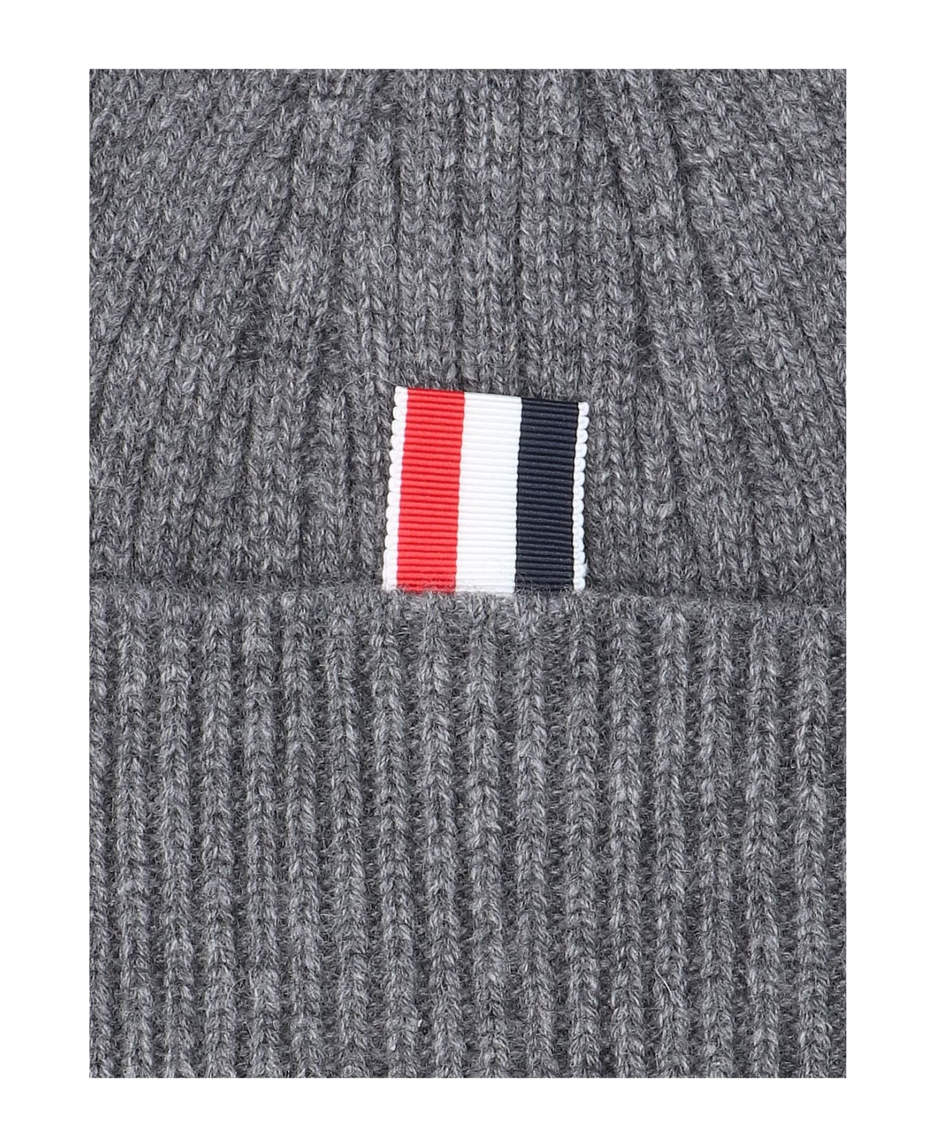 Thom Browne Cashmere Rib 4-bar Hat - Grey 帽子