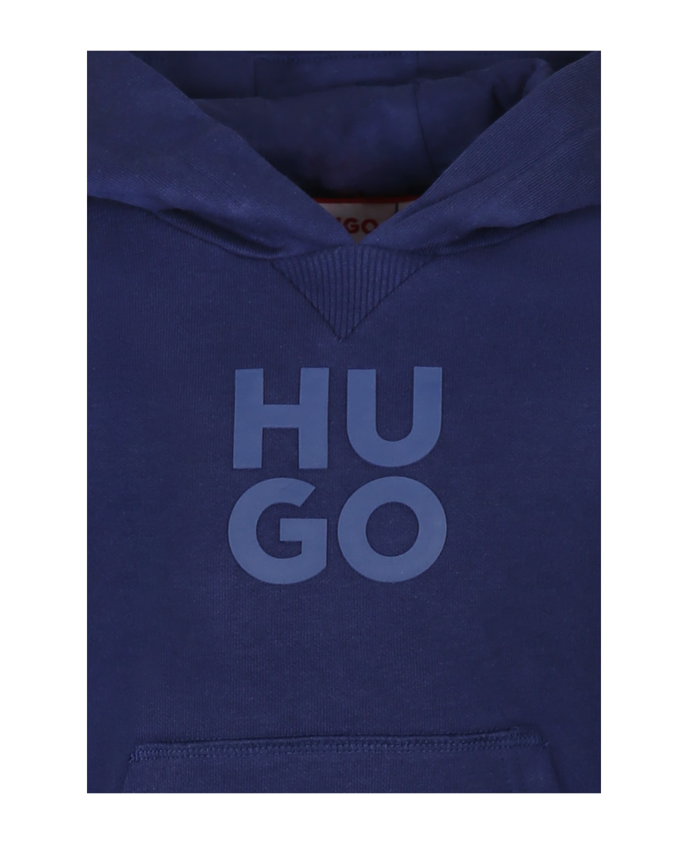 Hugo Boss Blue Sweatshirt For Boy With Logo - Blue