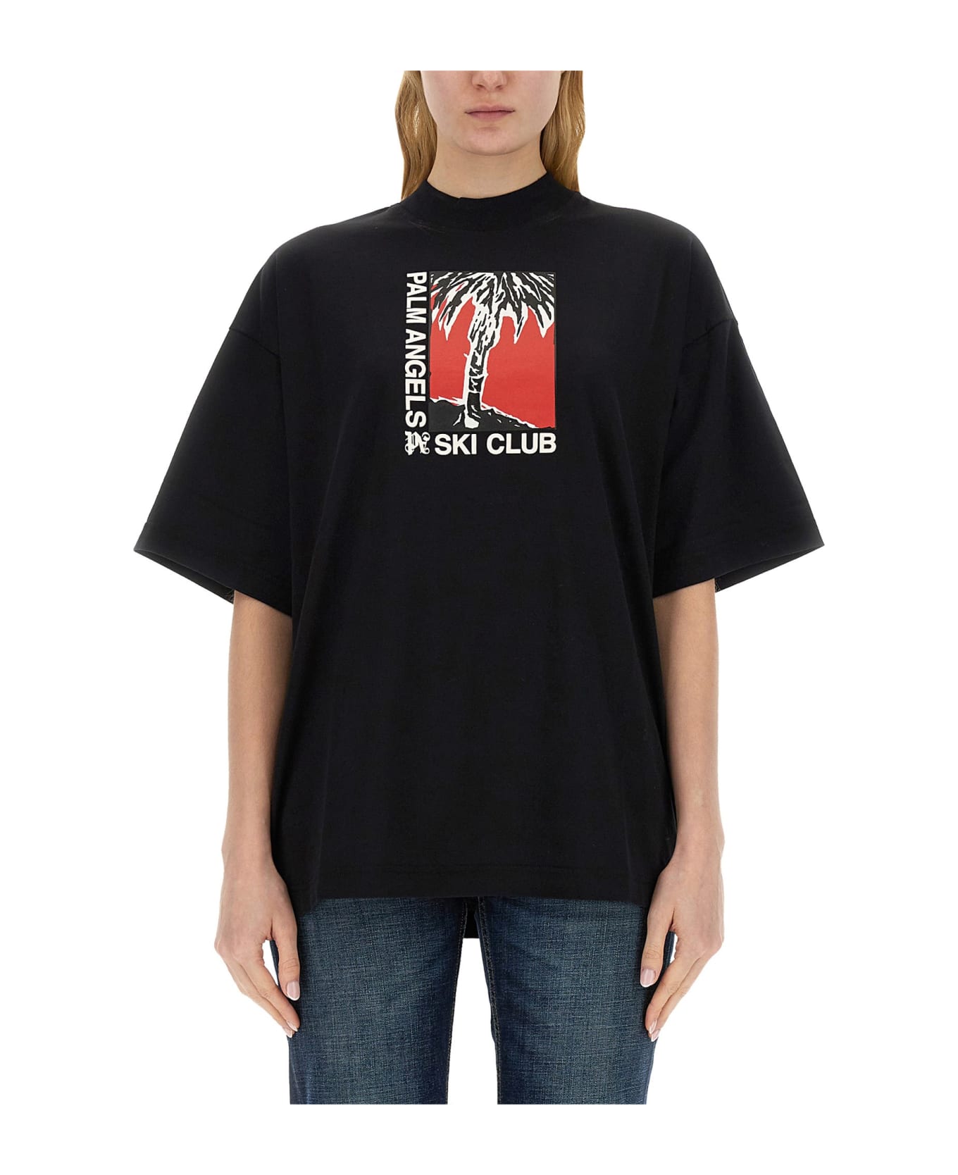 Palm Angels Palm Soft Fit T-shirt Ski Club - NERO