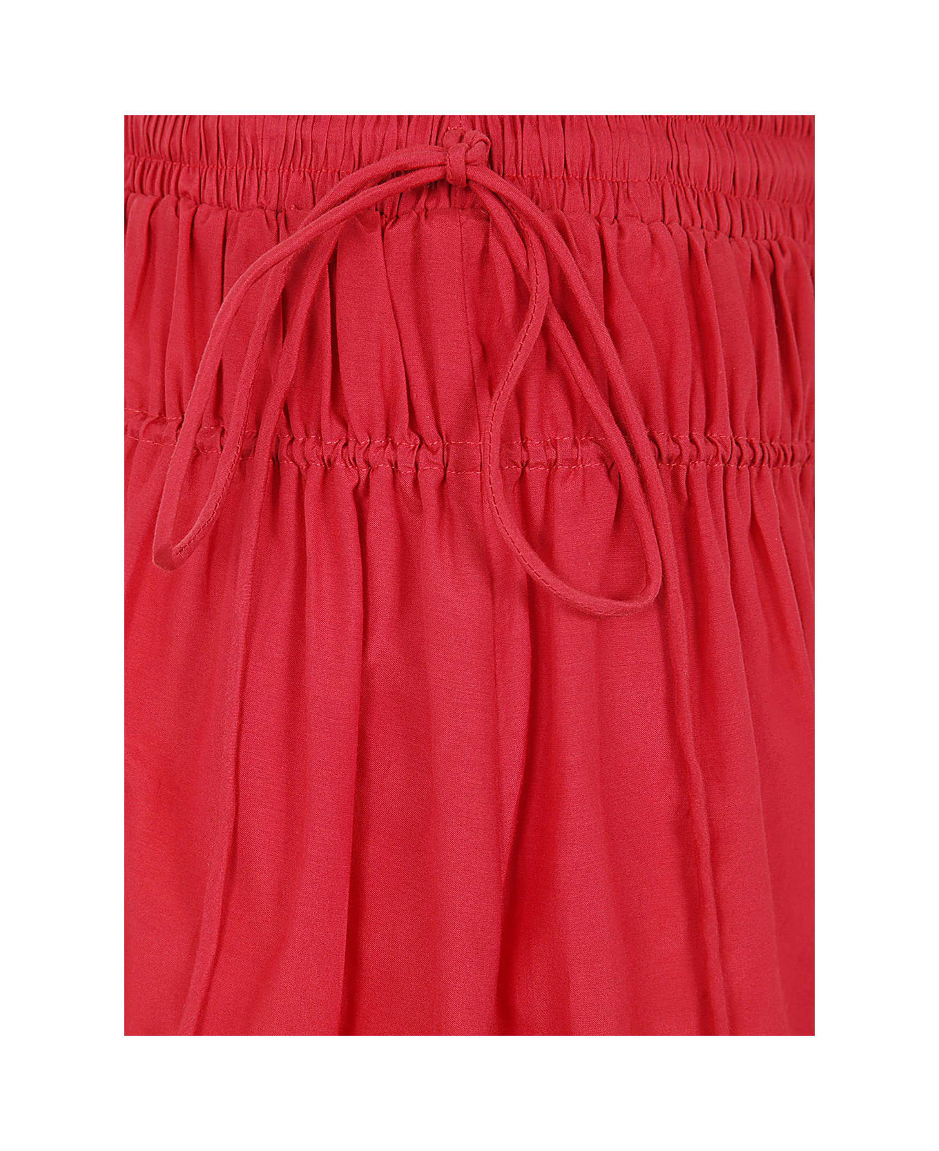 Paul Smith Popeline Skirt With Curl On Waist - Red