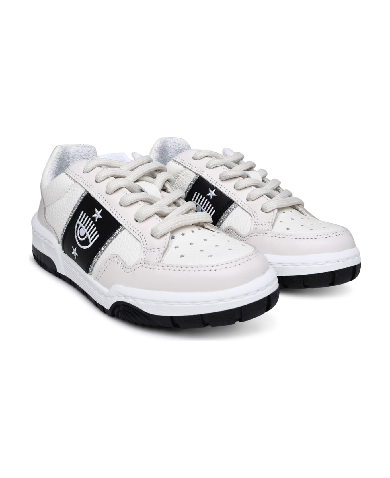Chiara Ferragni Cf1 White Leather Sneakers - White