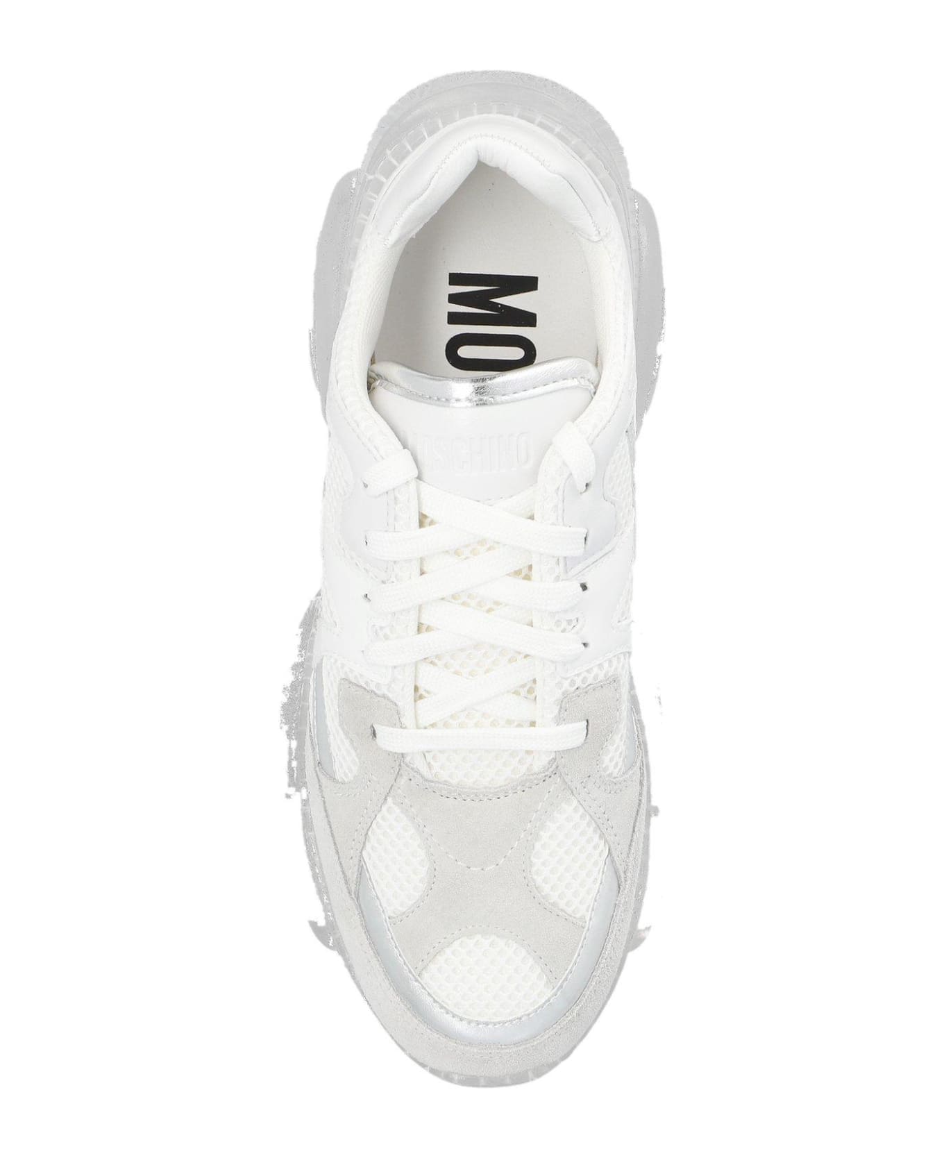 Moschino Round-toe Chunky Lace-up Sneakers - WHITE