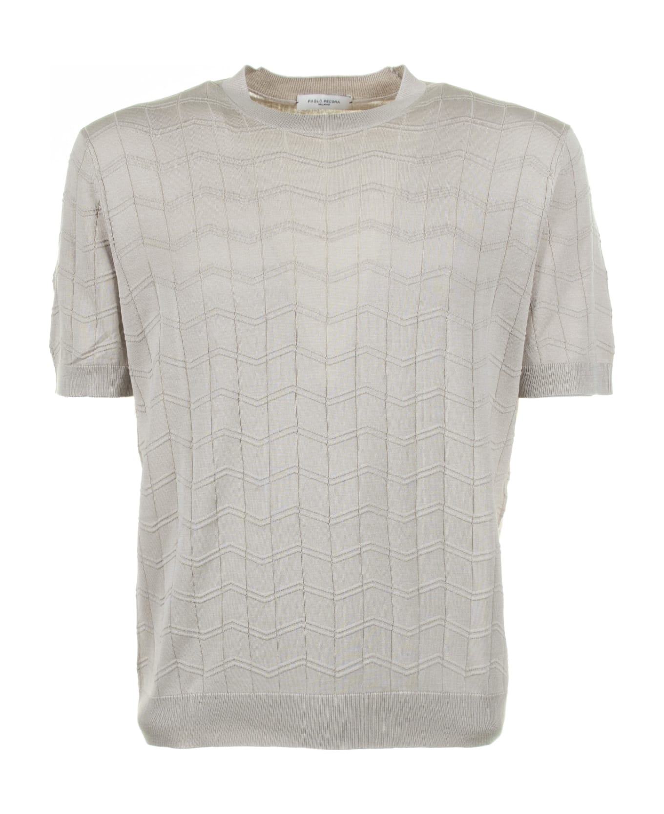 Paolo Pecora Beige Cotton And Silk T-shirt - BEIGE