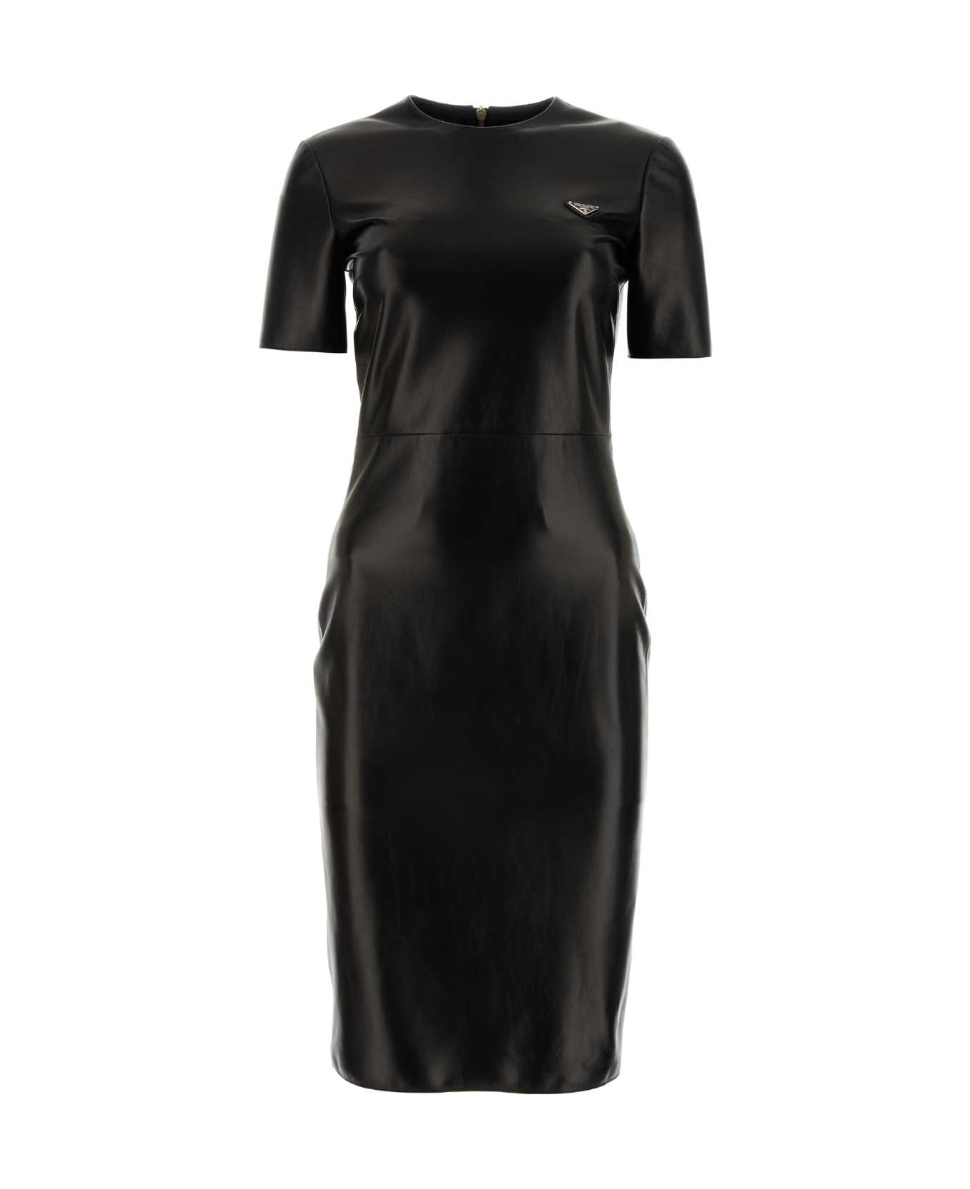 Prada Black Nappa Leather Dress - NERO