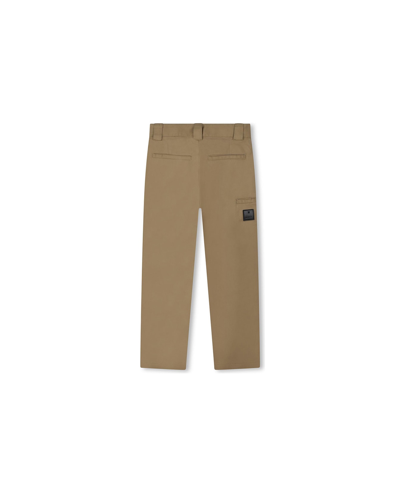 Givenchy Beige Trousers With Logo Patch - Brown ボトムス