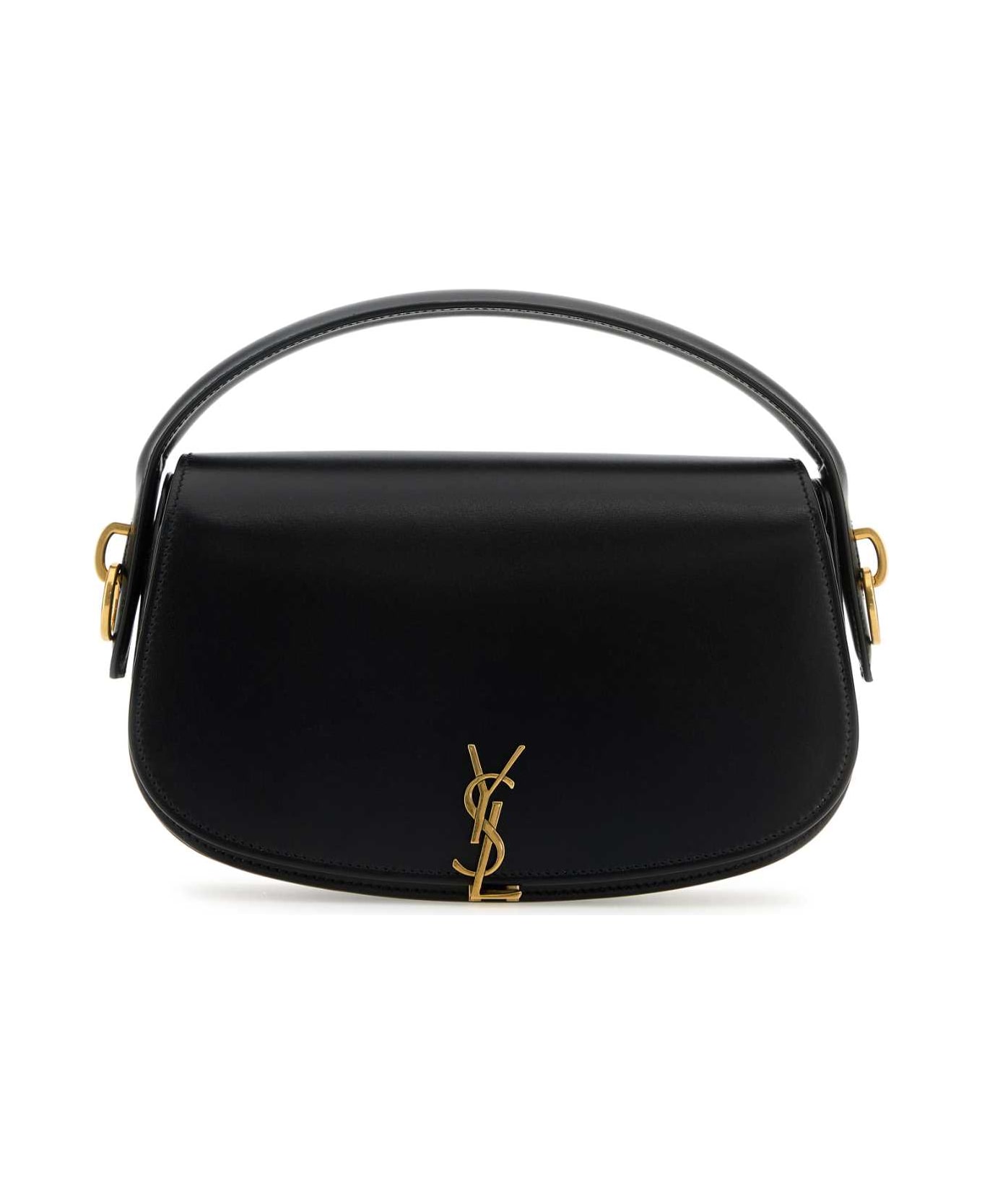 Saint Laurent Black Leather Voltaire Handbag - NERO