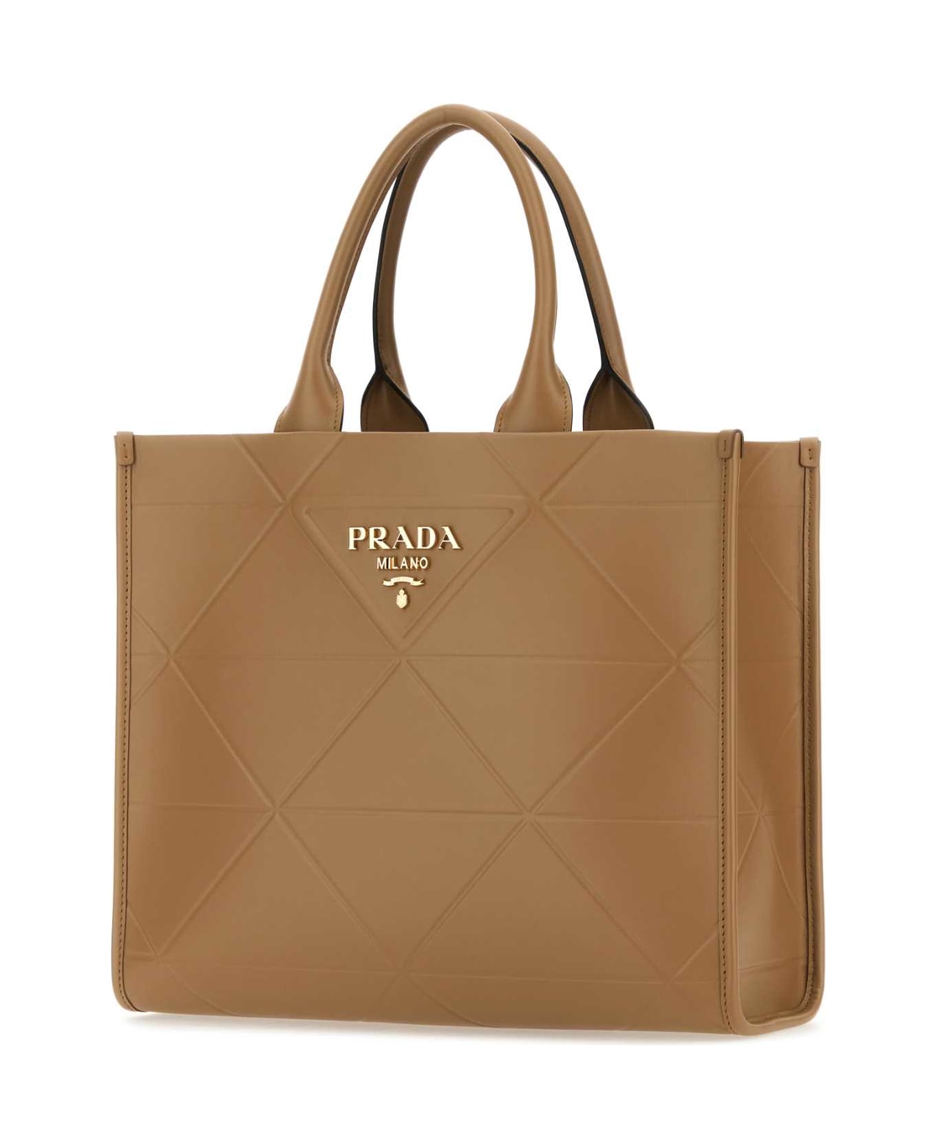 Prada Camel Leather Shopping Bag - CARAMELX