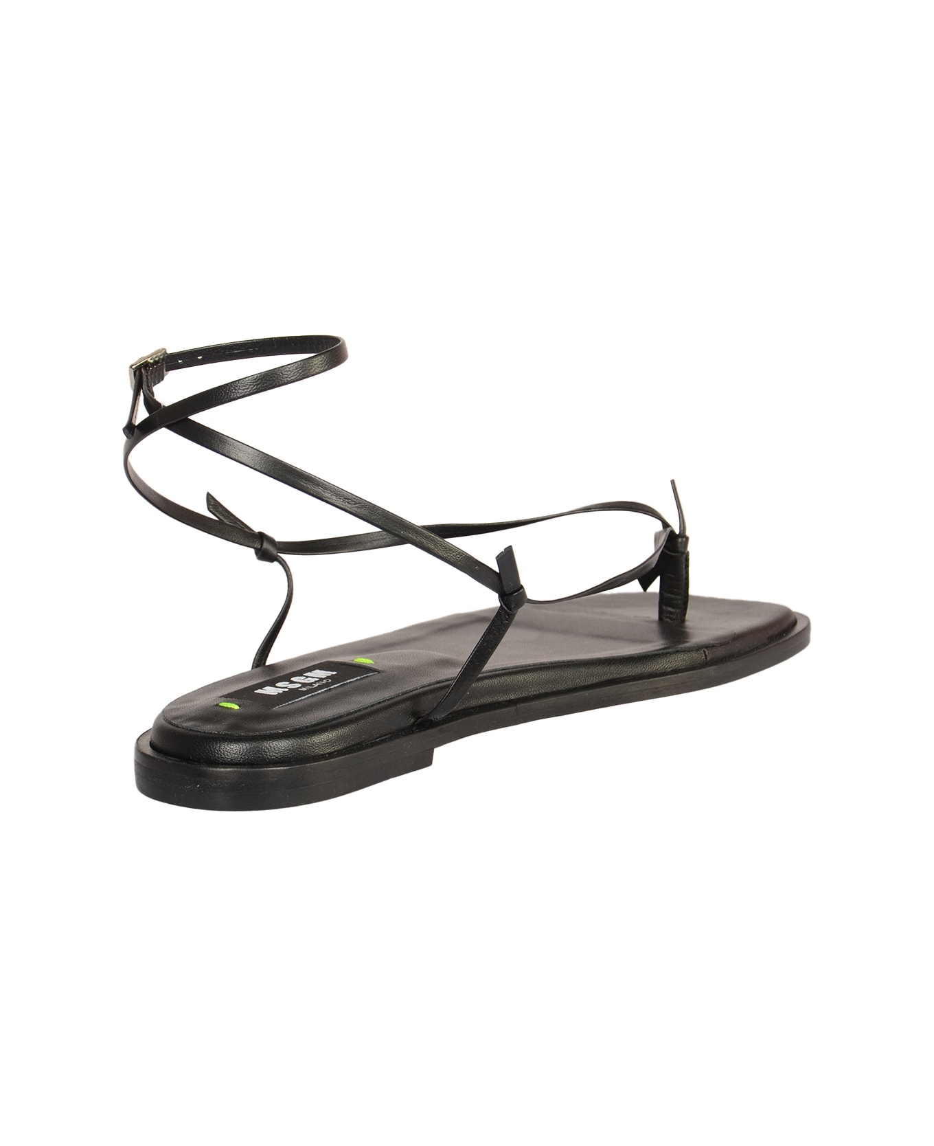 MSGM Ankle Strap Flat Sandals - Black