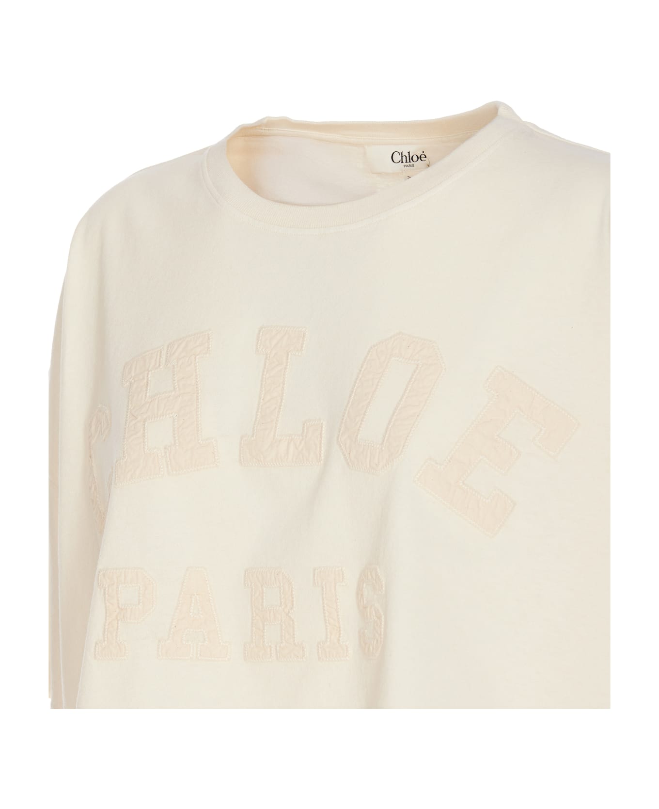 Chloé Logo Crop T-shirt - Cream