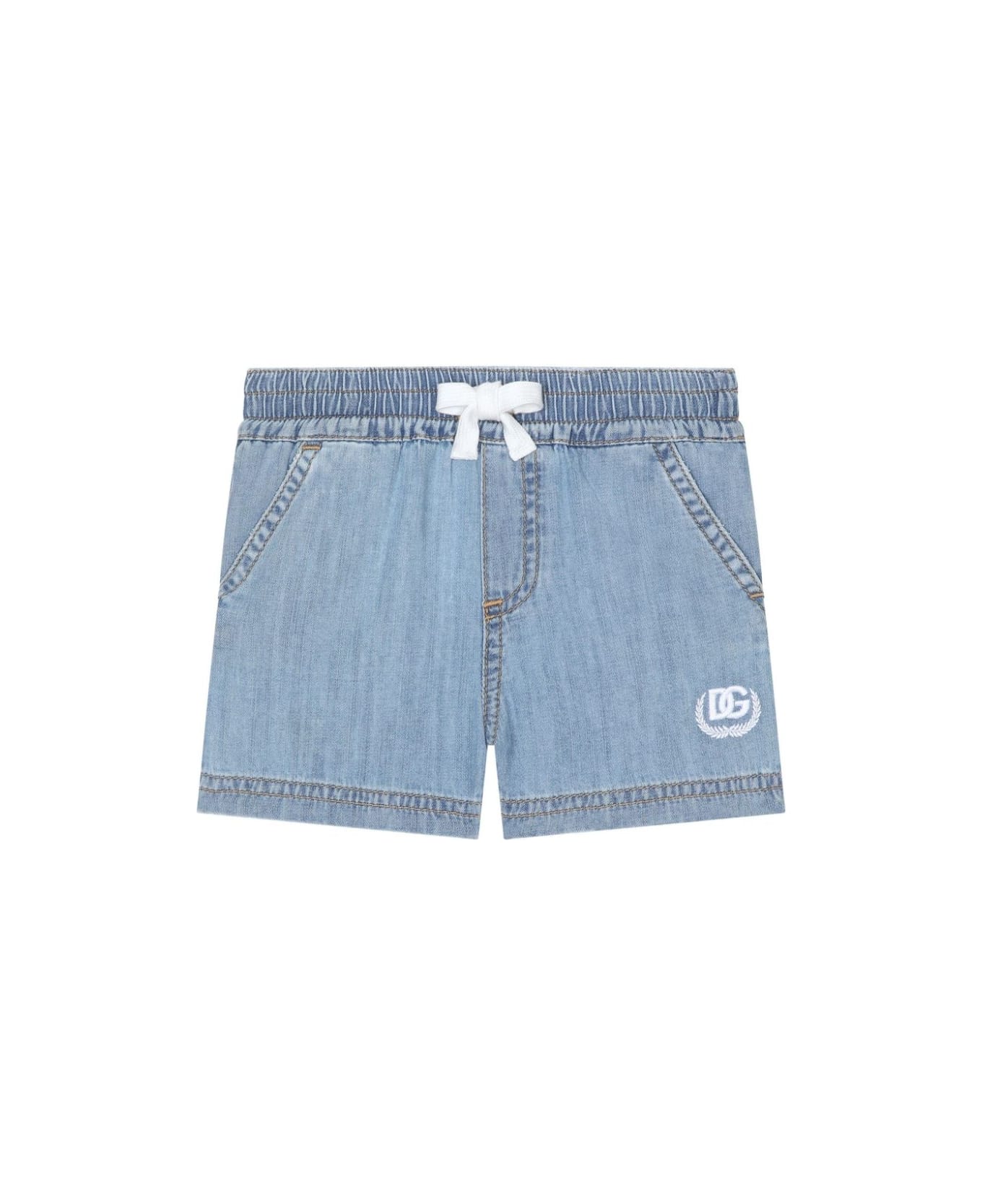 Dolce & Gabbana Shorts With Logo - Blue