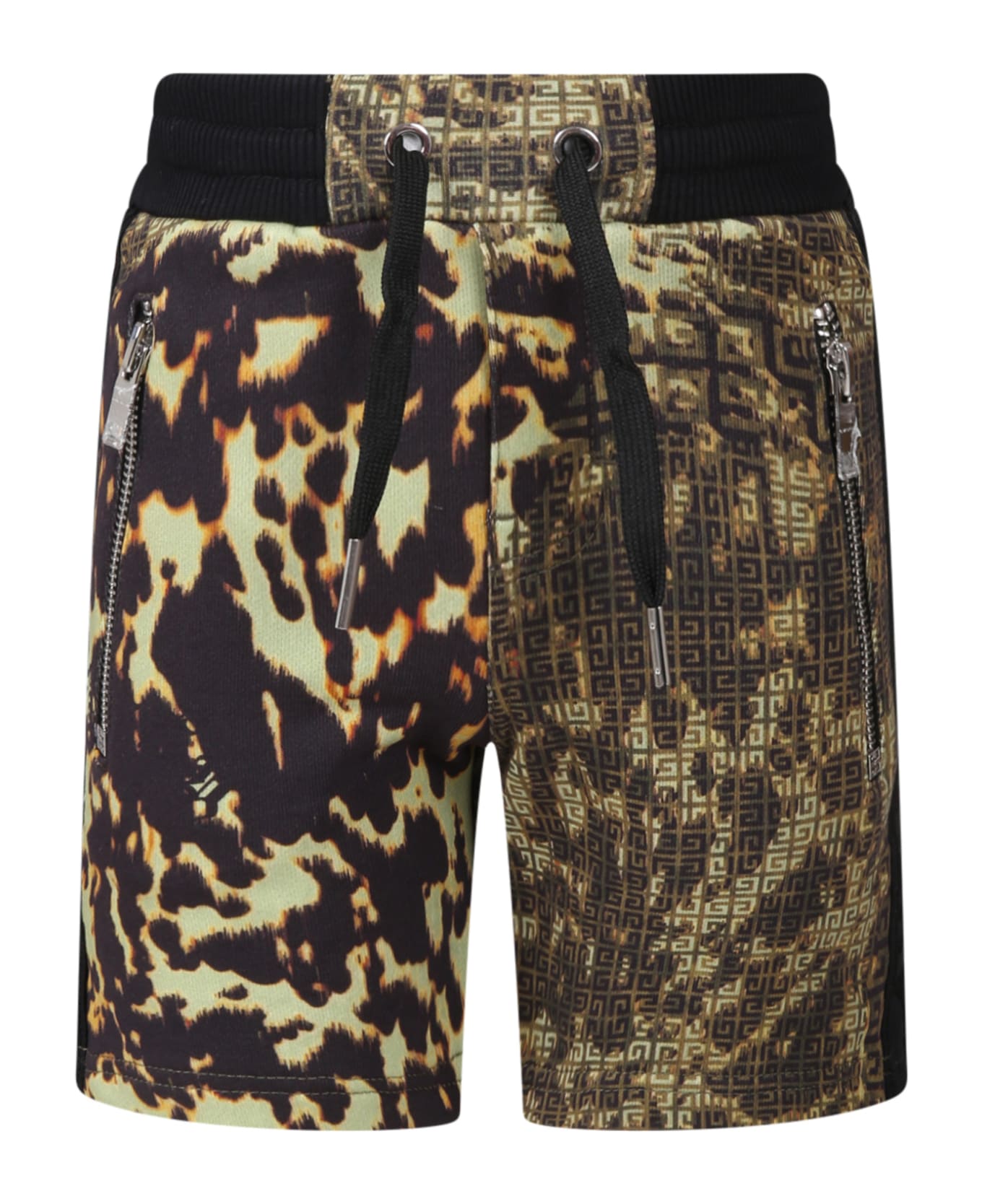 Givenchy Green Shorts For Boy With Black Logo - Green