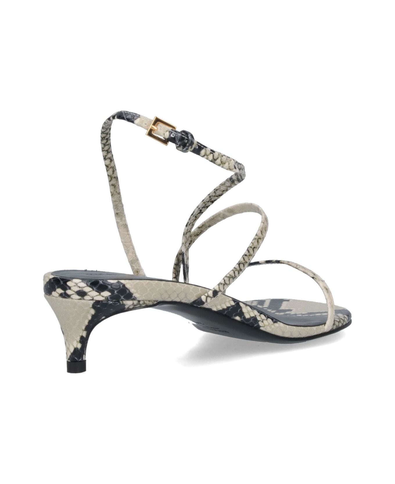 Khaite 'loop' Slingback Sandals - NEUTRALS/BLACK