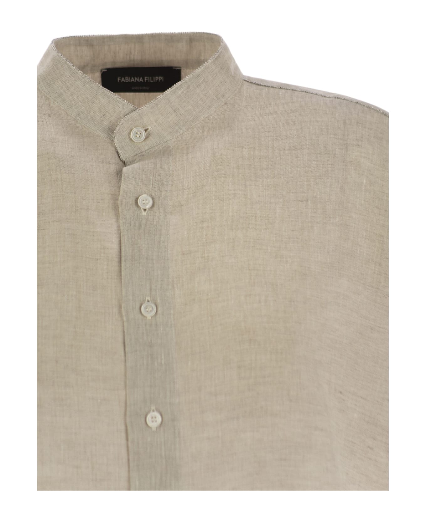Fabiana Filippi Sleeveless Linen Shirt - GREIGE