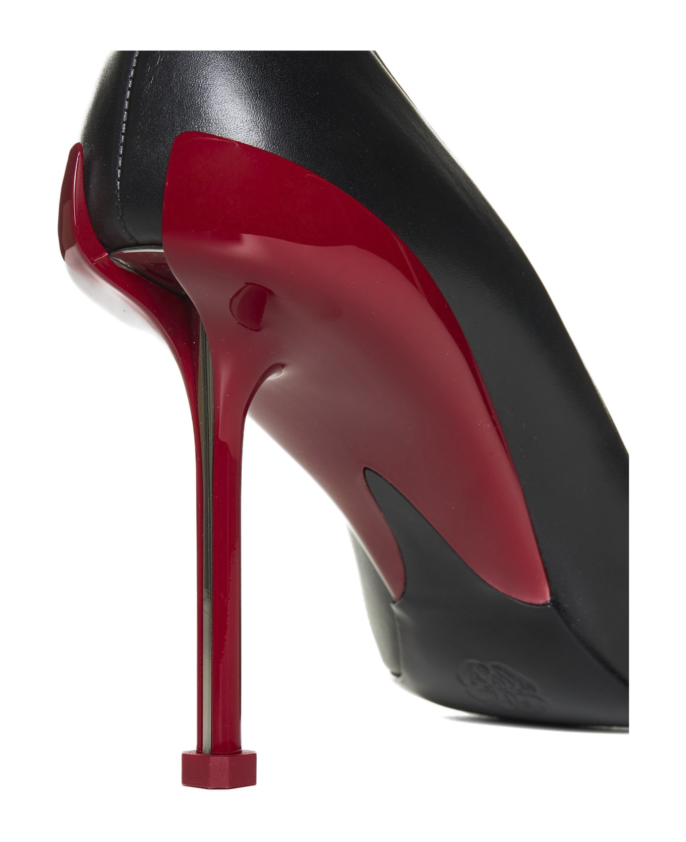 Alexander McQueen High-heeled Shoe - Black/blood red/silv