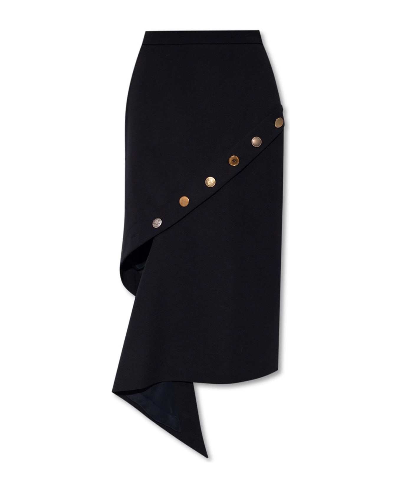 Alexander McQueen Wool Asymmetric Skirt - Black スカート