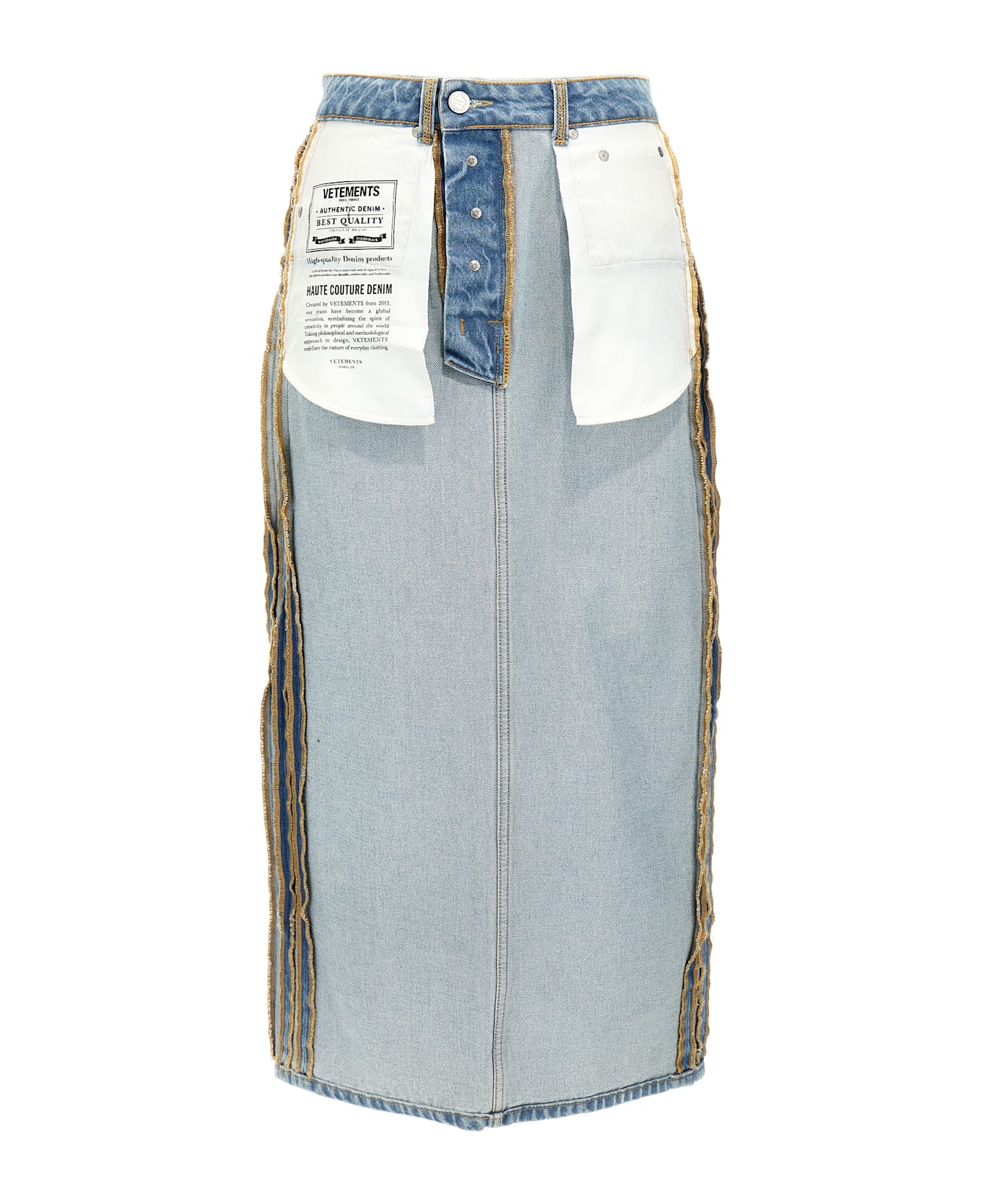 VETEMENTS 'inside-out' Skirt - Light Blue