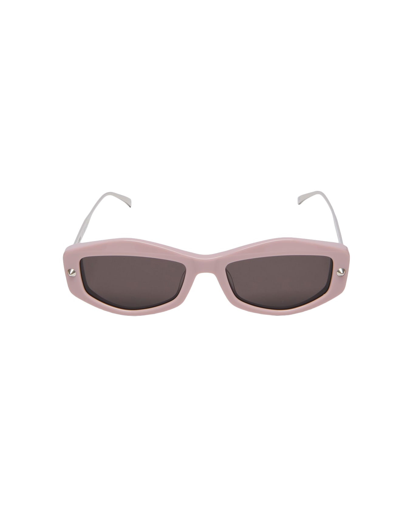 Alexander McQueen Geometric Spike Studs Sunglasses In Pink/smoky - Pink