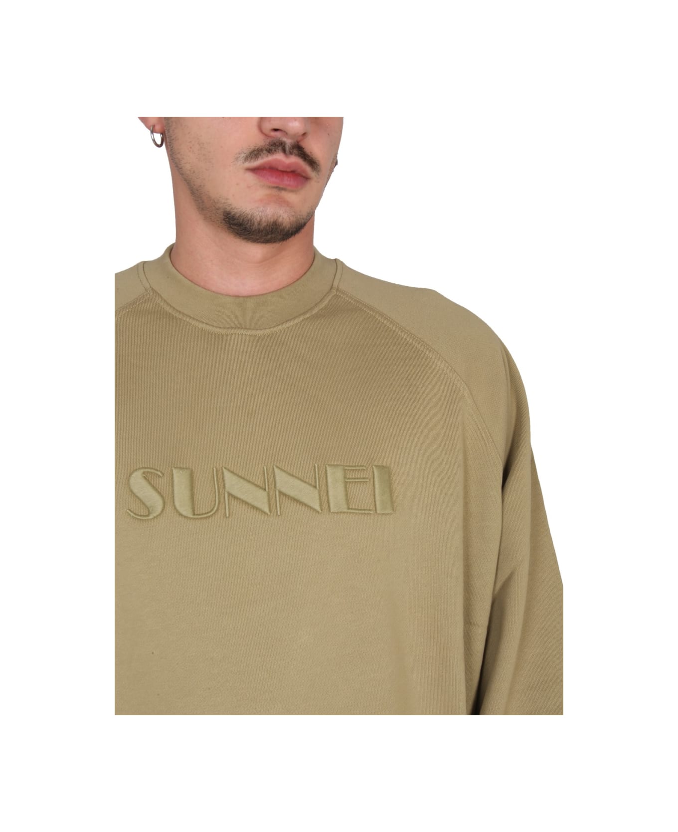 Sunnei Sweatshirt With Logo Embroidery - BEIGE