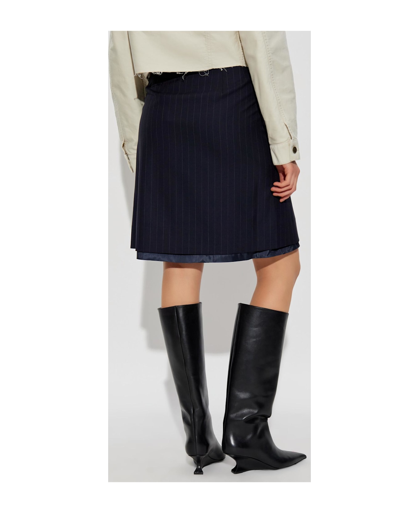 Maison Margiela Skirt With Stripe Pattern - BLUE