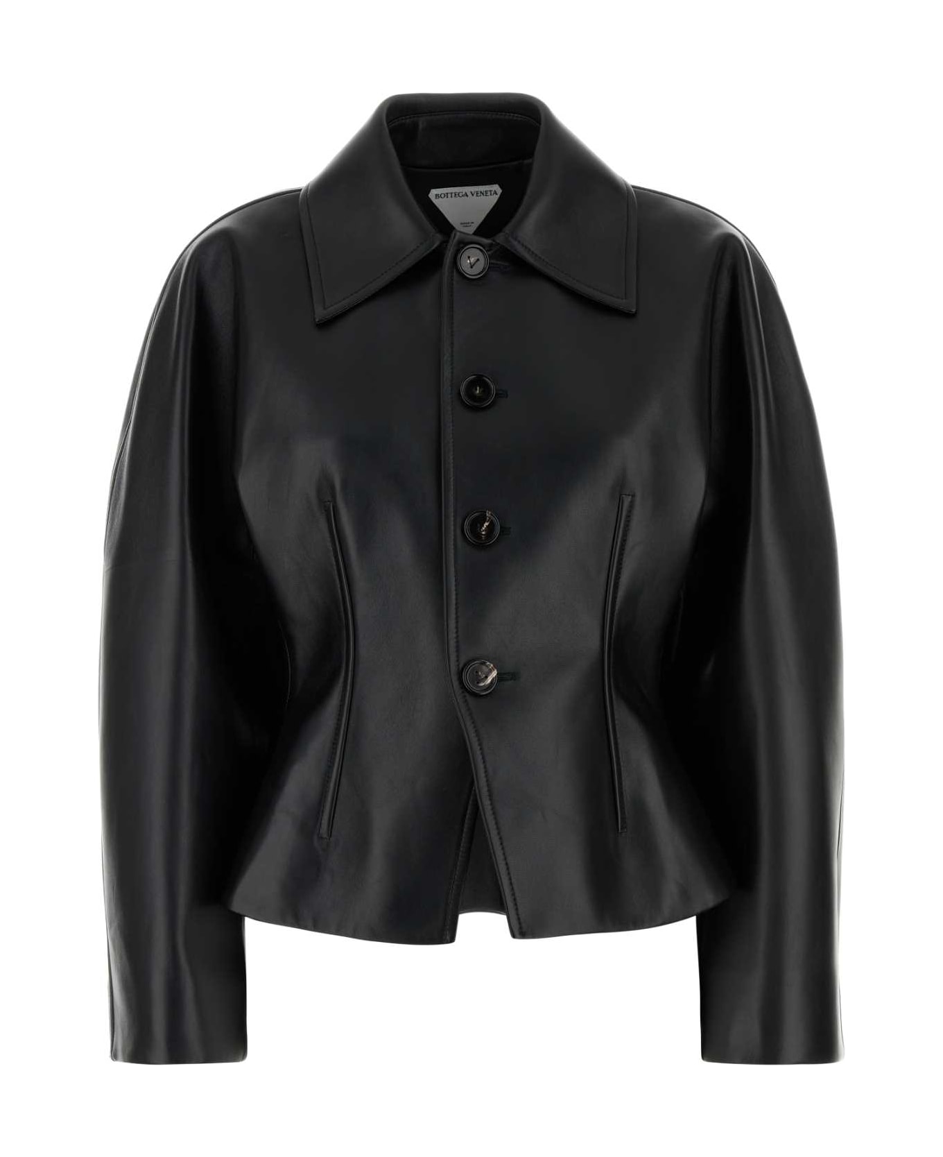 Bottega Veneta Black Leather Jacket - Black