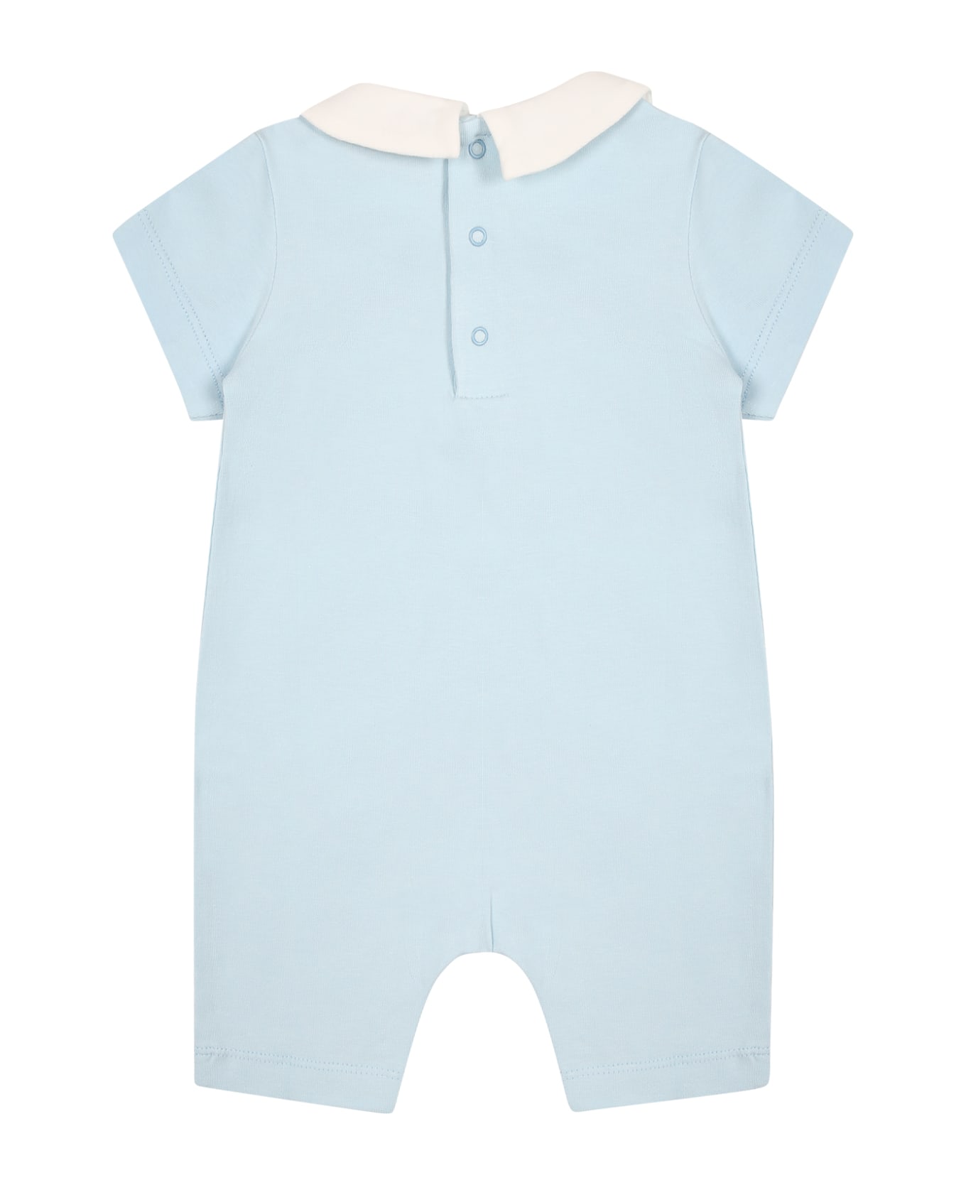 Moschino Light Blue Bodysuit For Baby Boy With Teddy Bear And Duck - Light Blue