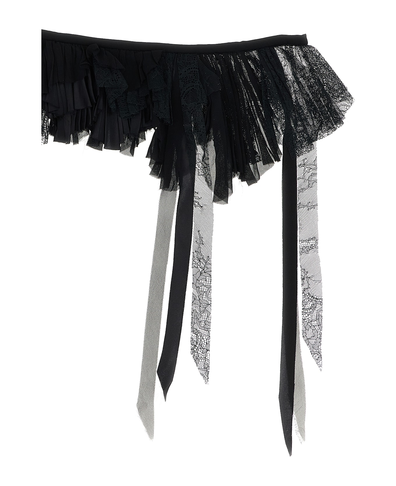 Alberta Ferretti Georgette Collar - Black  
