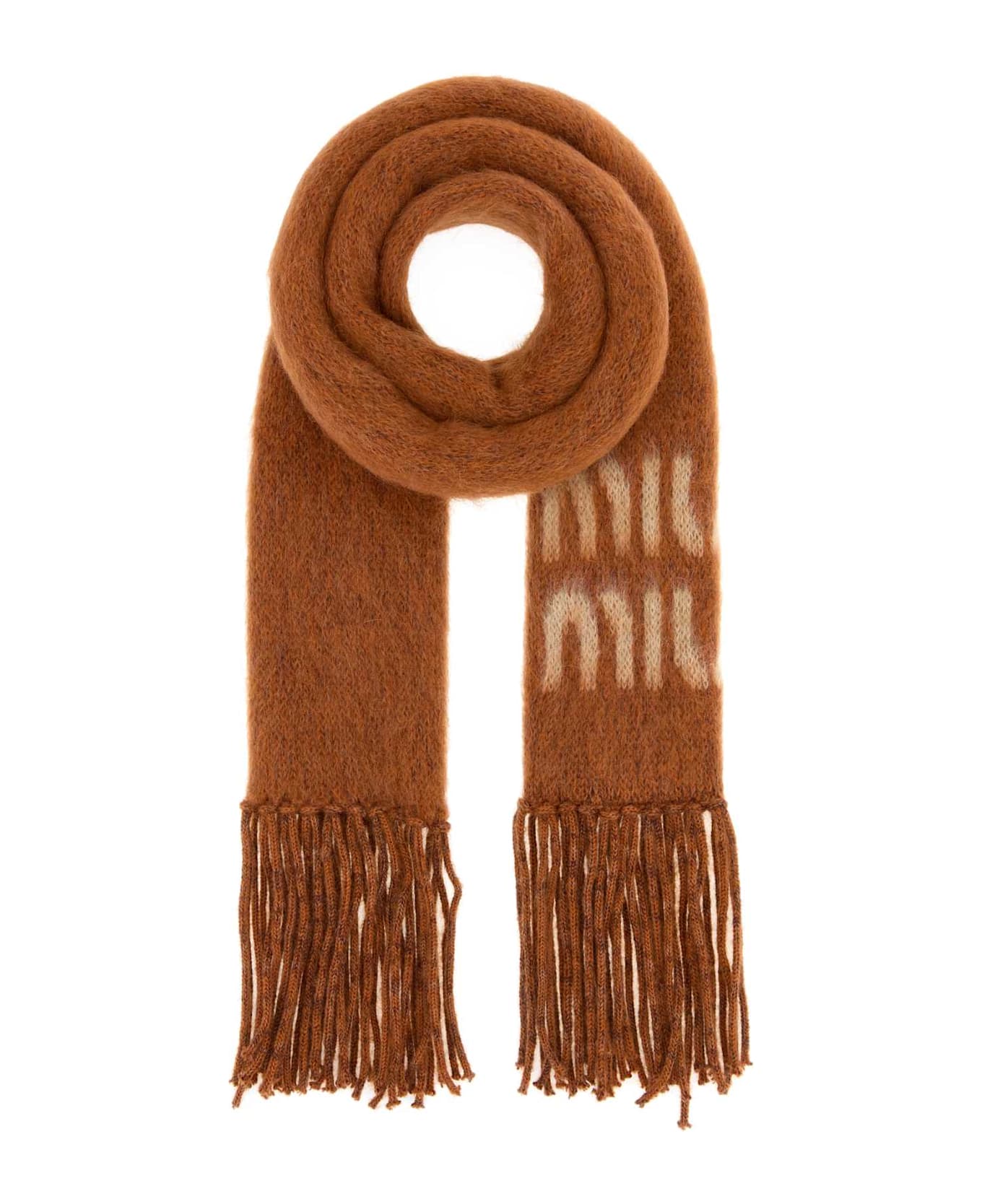 Miu Miu Orange Mohair Blend Scarf - RUGGINE