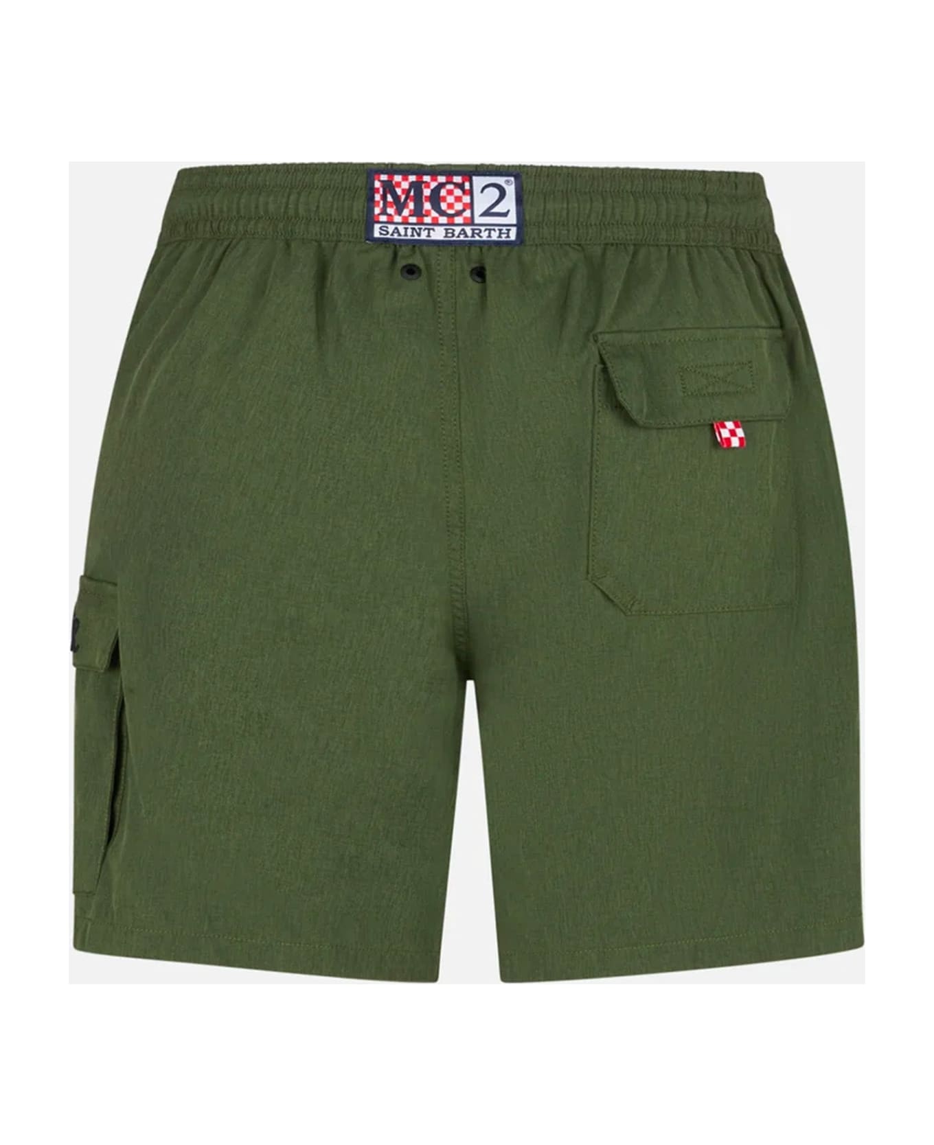 MC2 Saint Barth Man Military Green Comfort And Stretch Swim Shorts - GREEN スイムトランクス
