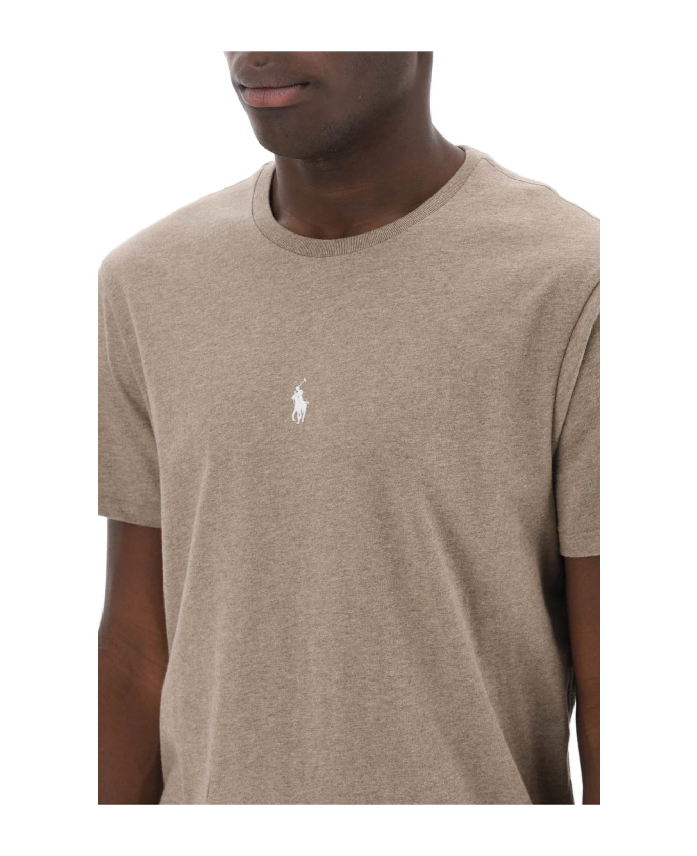 Polo Ralph Lauren Custom Slim Fit Crew-neck T-shirt - DARK TAUPE HEATHER (Khaki)