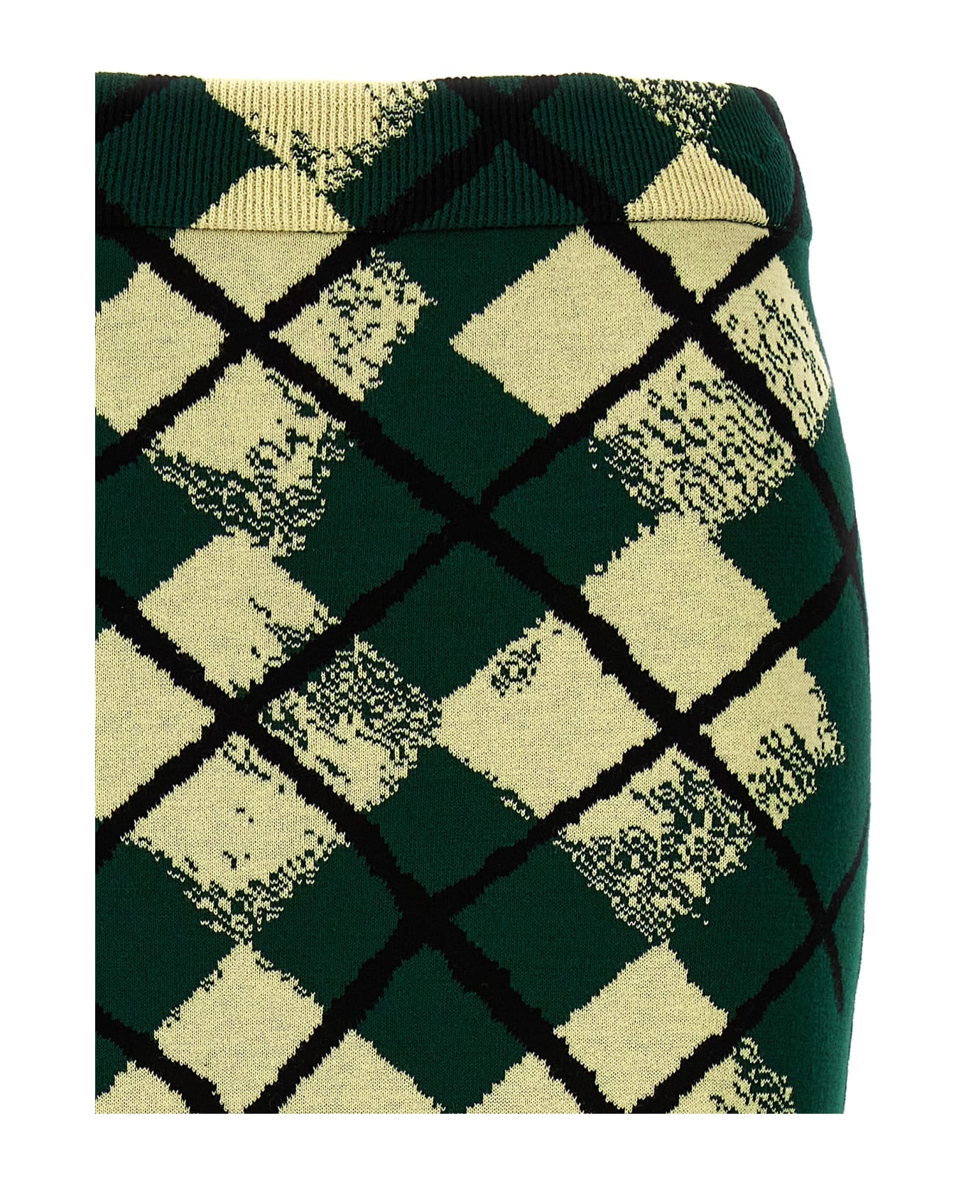 Burberry Argyle Pattern Skirt - Green