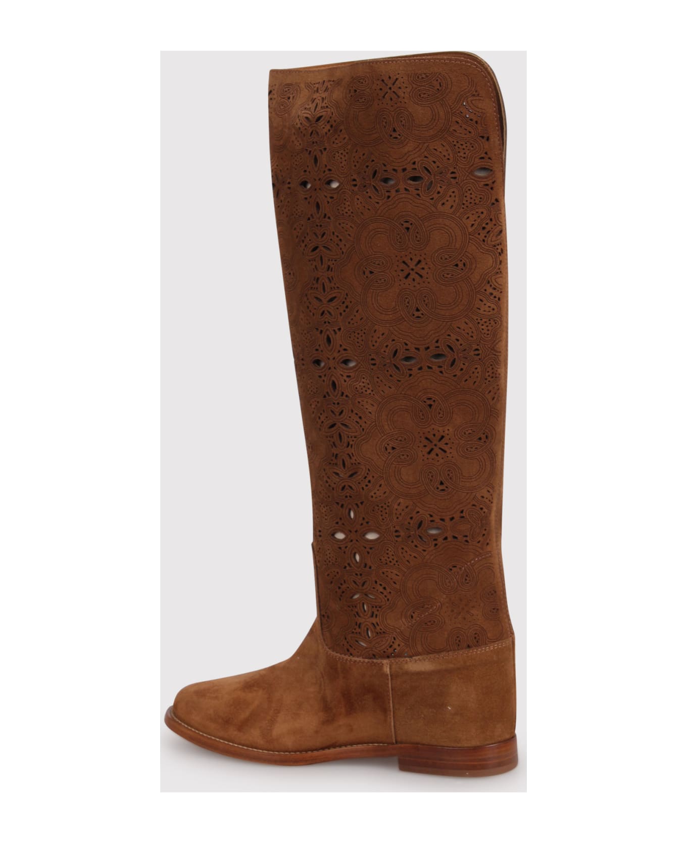 Via Roma 15 Perforated Boot With Internal Wedge