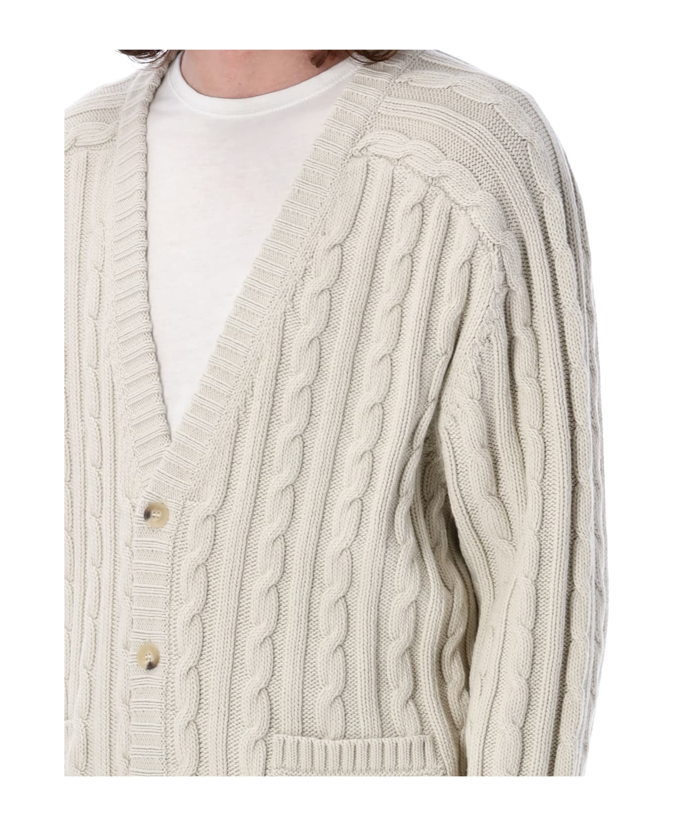Helmut Lang Cable Knit Cardigan - DOVE