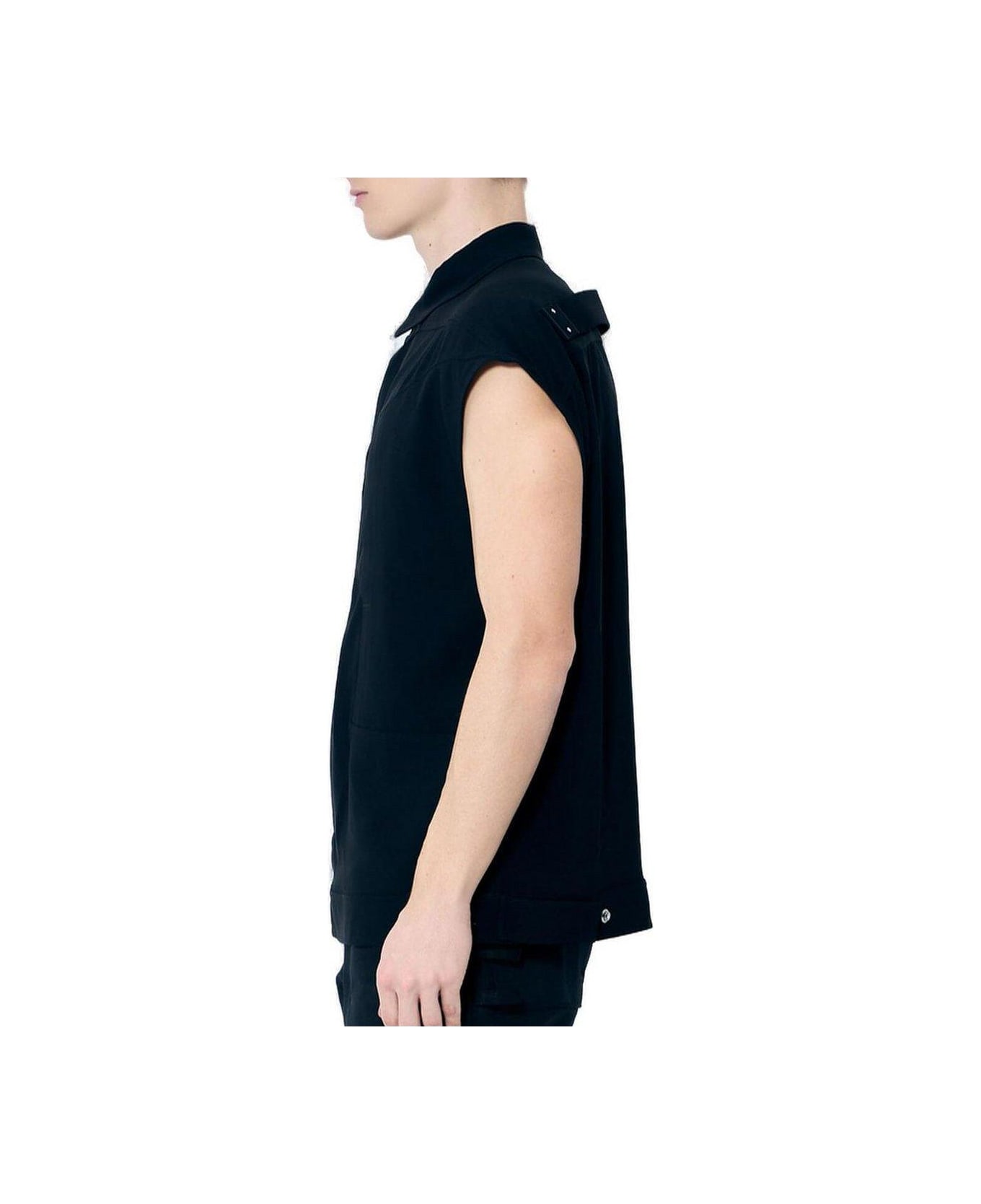 Rick Owens Hollywood Sleeveless Jumbo Outershirt - BLACK