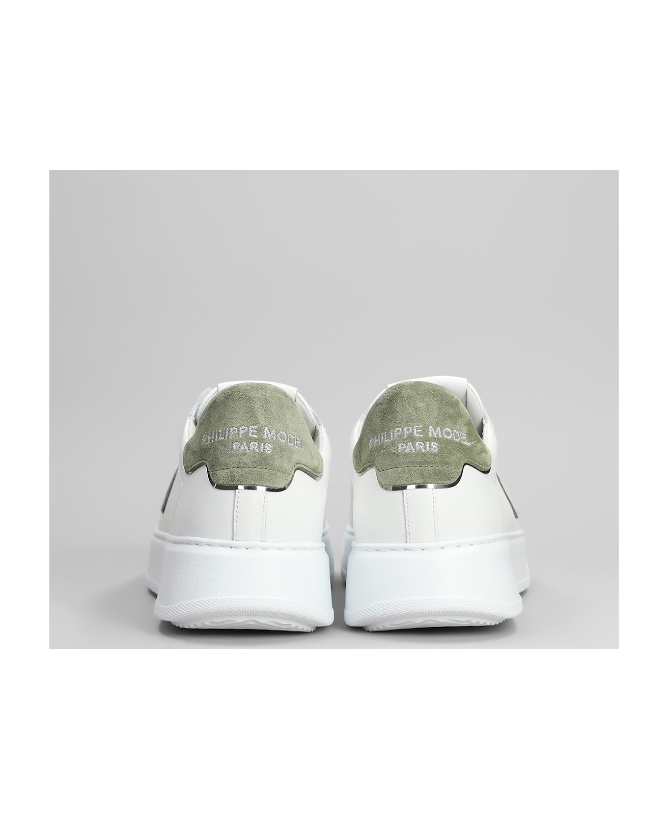 Philippe Model Temple Low Sneakers In White Leather - white