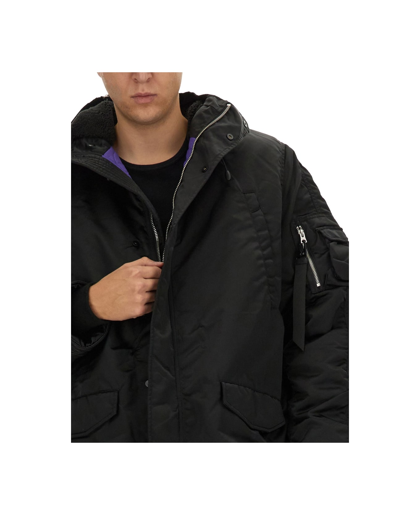 Alpha Industries Long Bomber Jacket "n-3b" - BLACK
