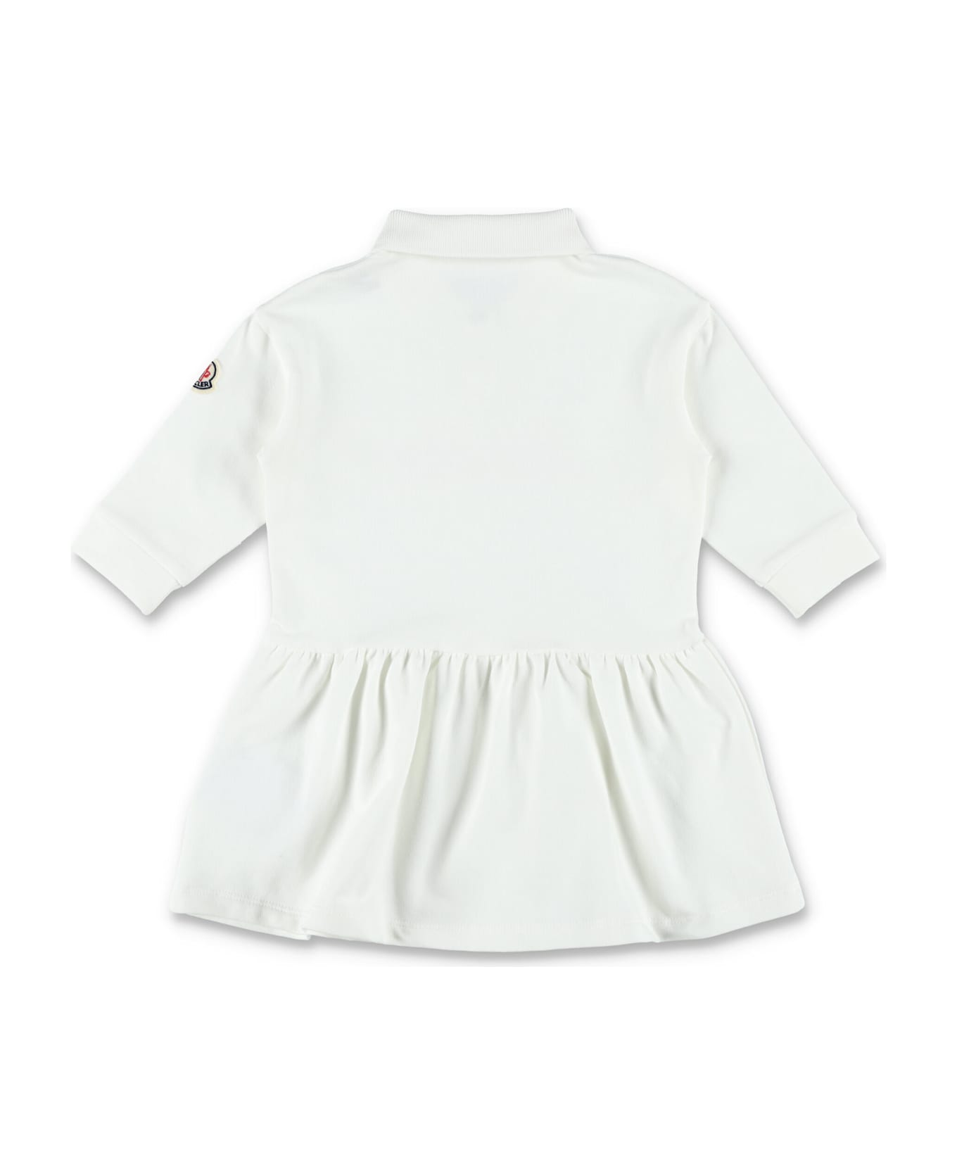 Moncler Kid - Embroidered Logo Cotton Polo Dress - WHITE