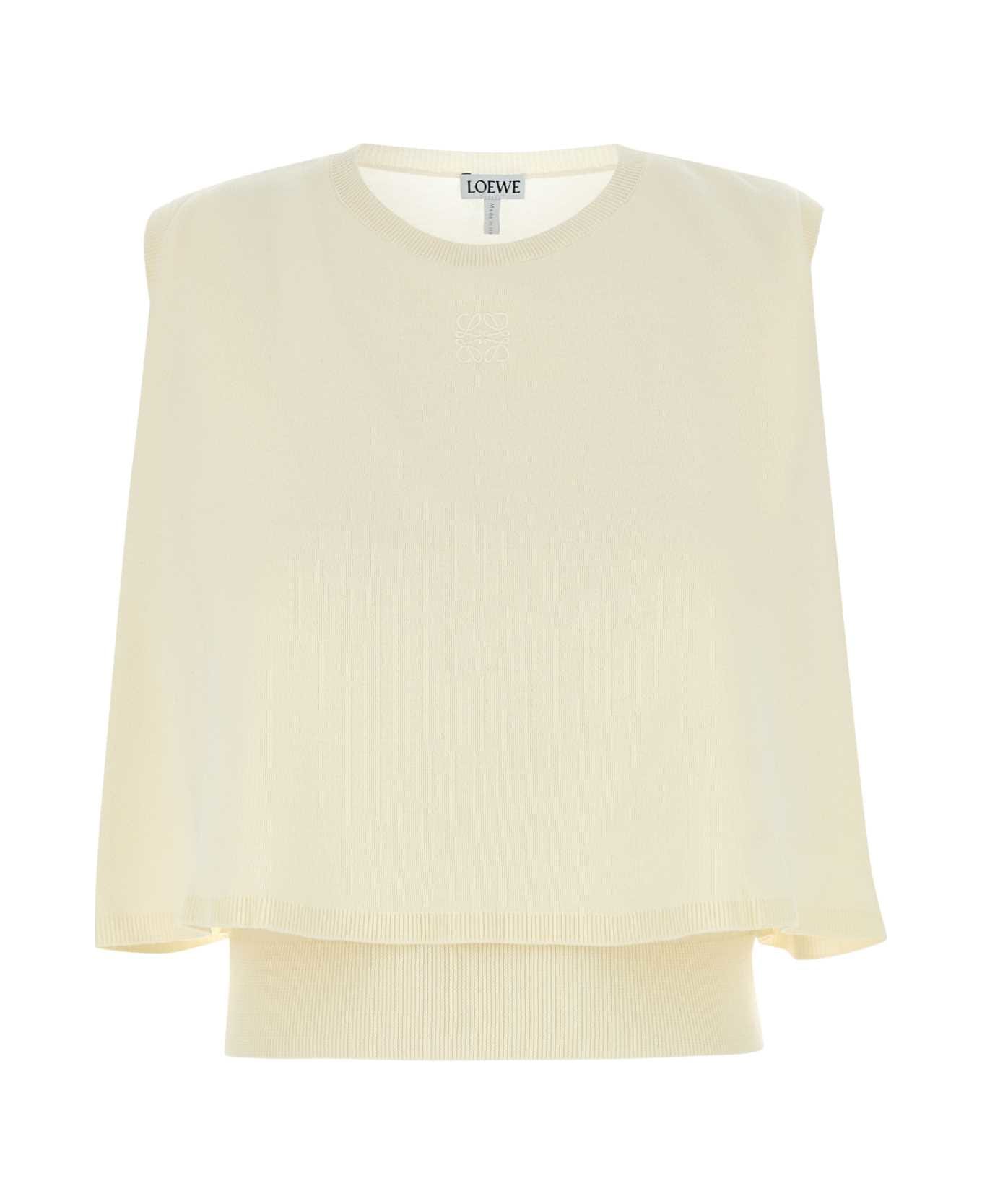 Loewe Ivory Wool Vest - WHITE