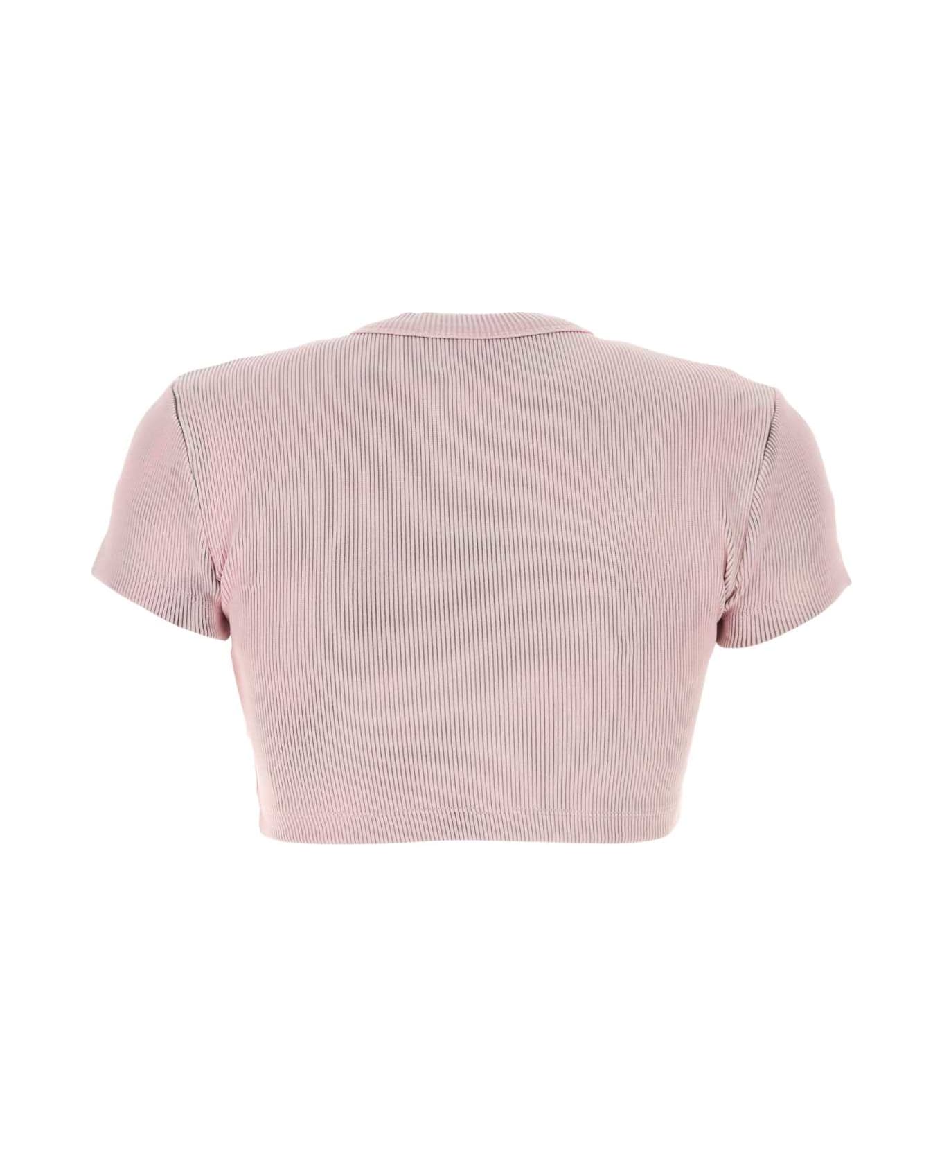 T by Alexander Wang Pink Stretch Cotton T-shirt - WASHEDPINKLACE