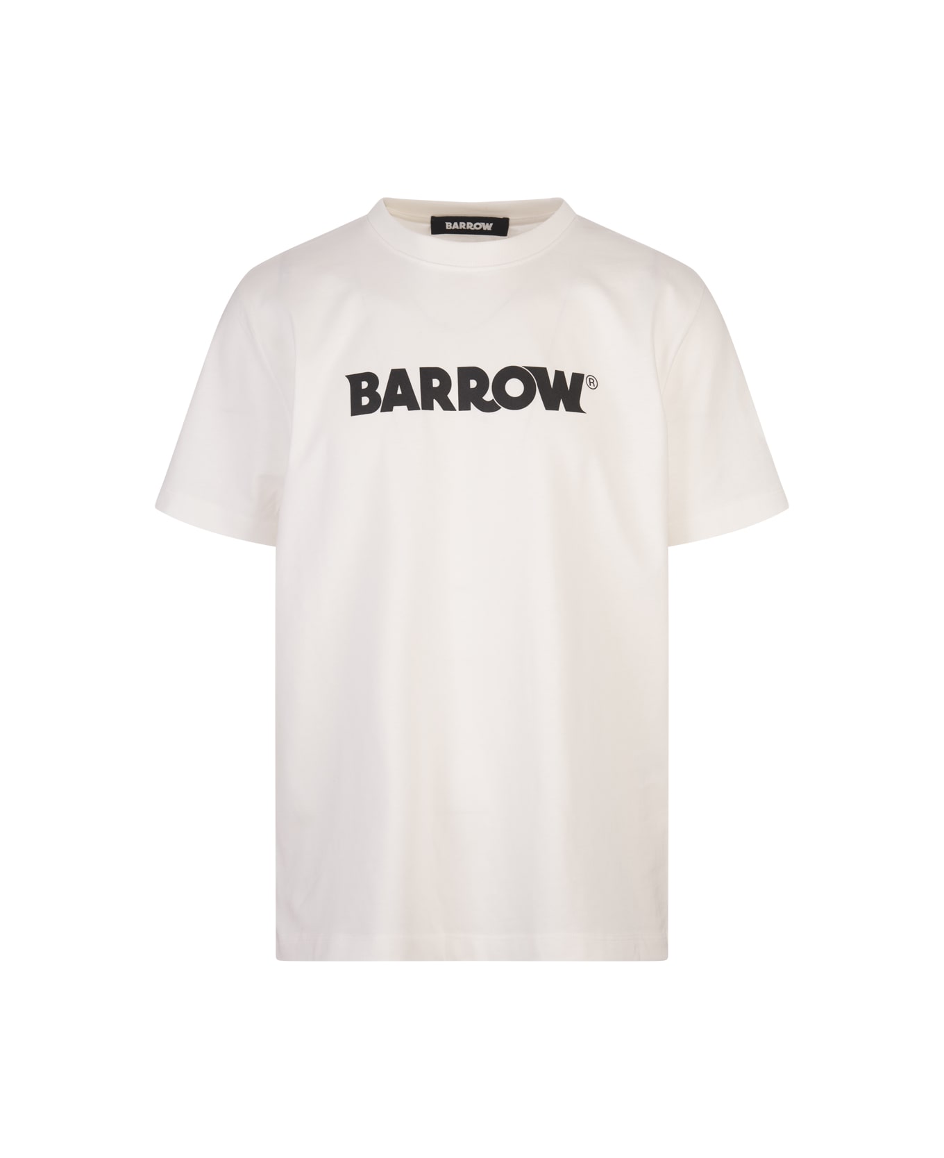 Barrow White T-shirt With Logo Lettering - White