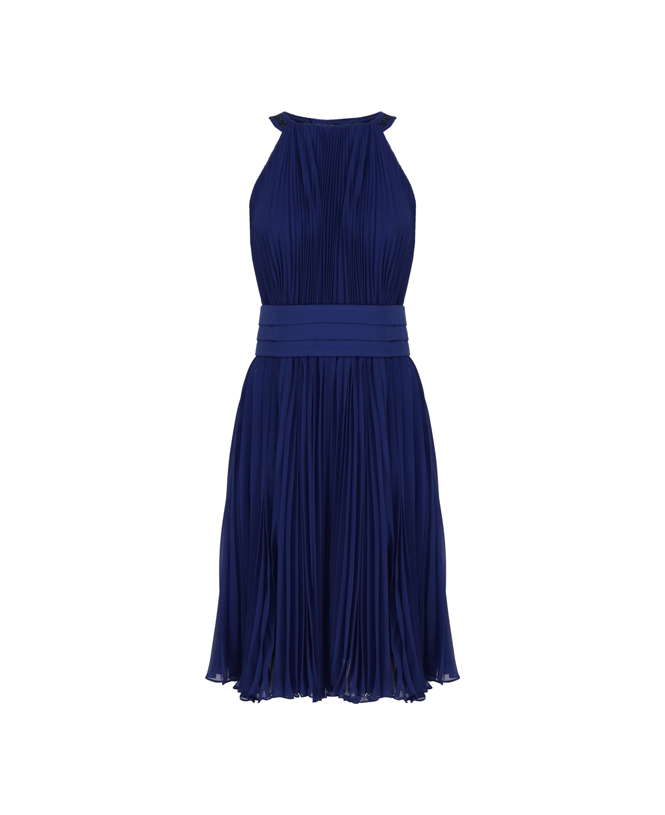 Max Mara Short Pleated Dress - Blue