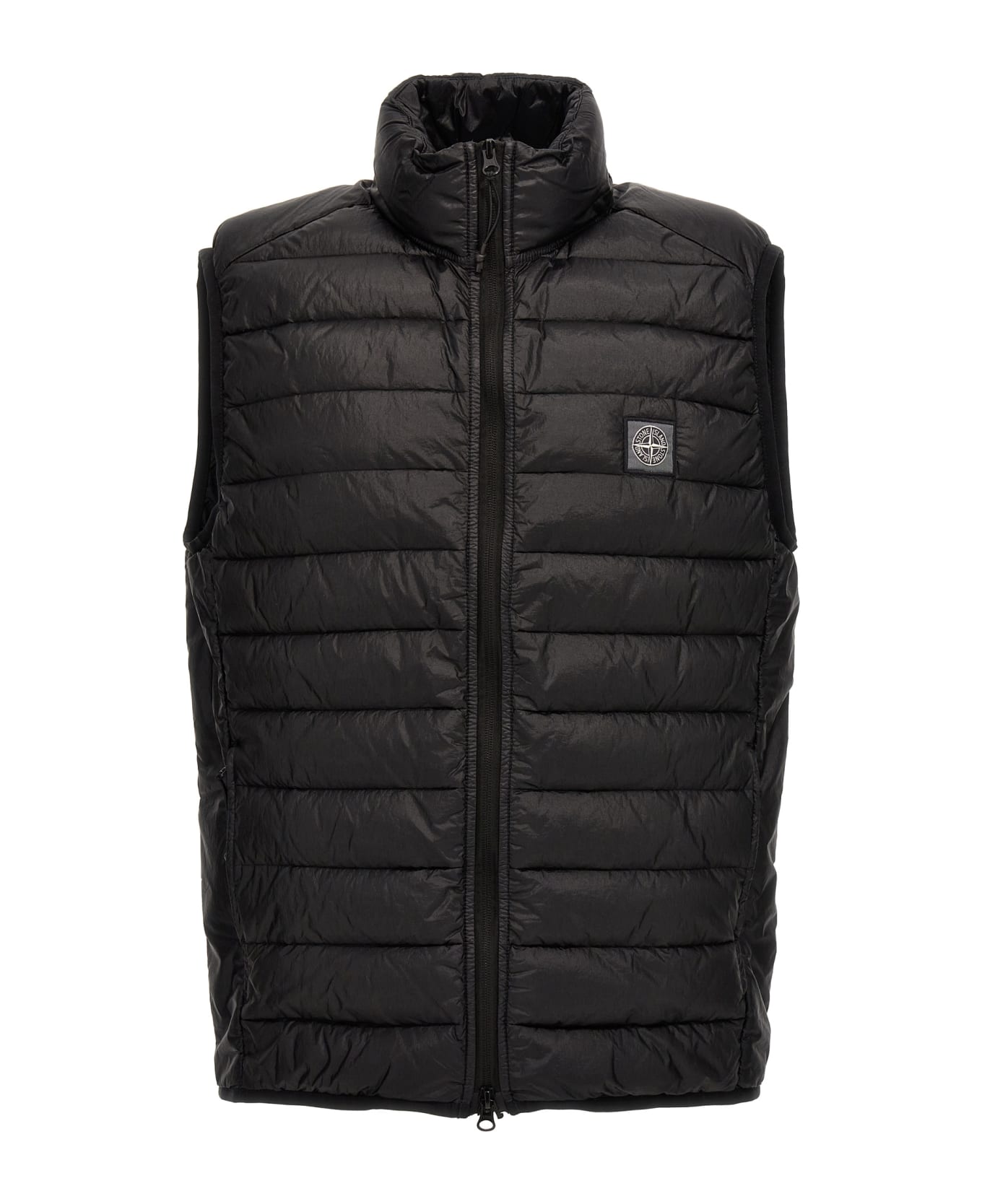 Stone Island High Neck Quilted Gilet - BLACK