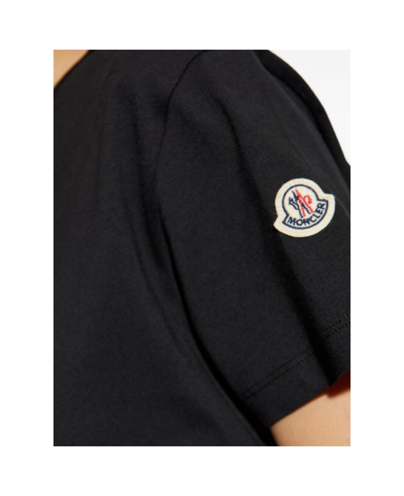 Moncler Logo Cotton T-shirt - Black