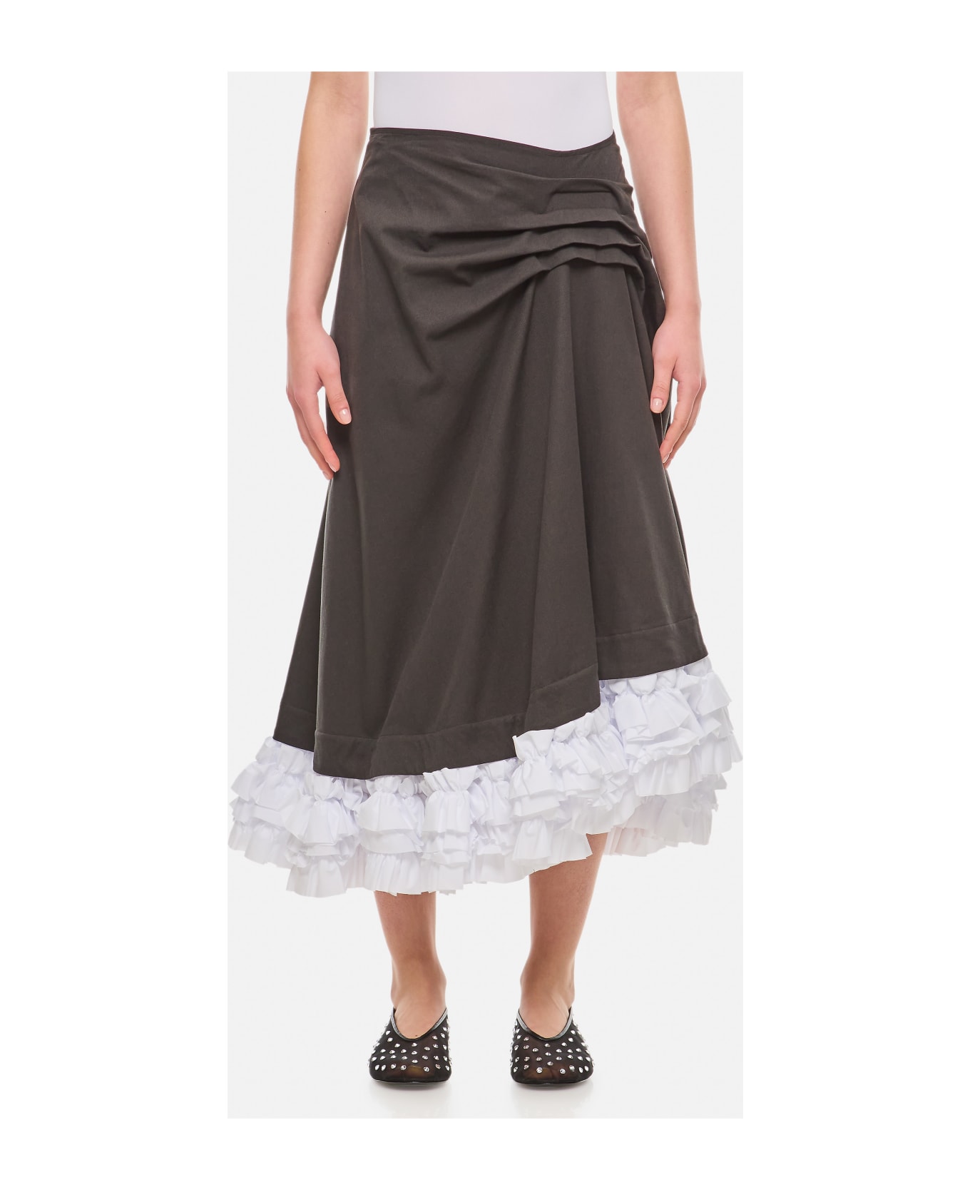 Molly Goddard Jules Cotton Midi Skirt - Black